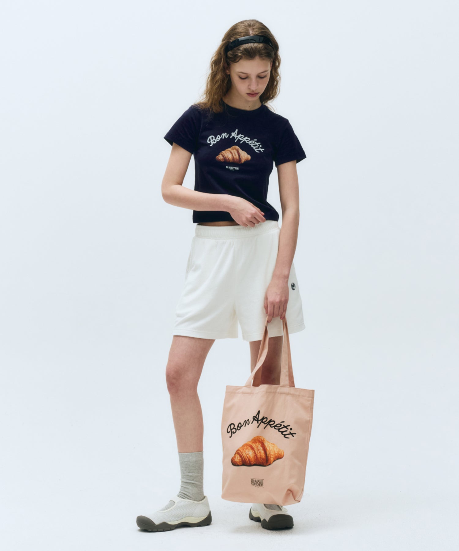 Marithe & Francois Girbaud - Slim Fit Bread Graphic Crop Tee (Navy) product image 5 | TRAB K-Fashion Australia