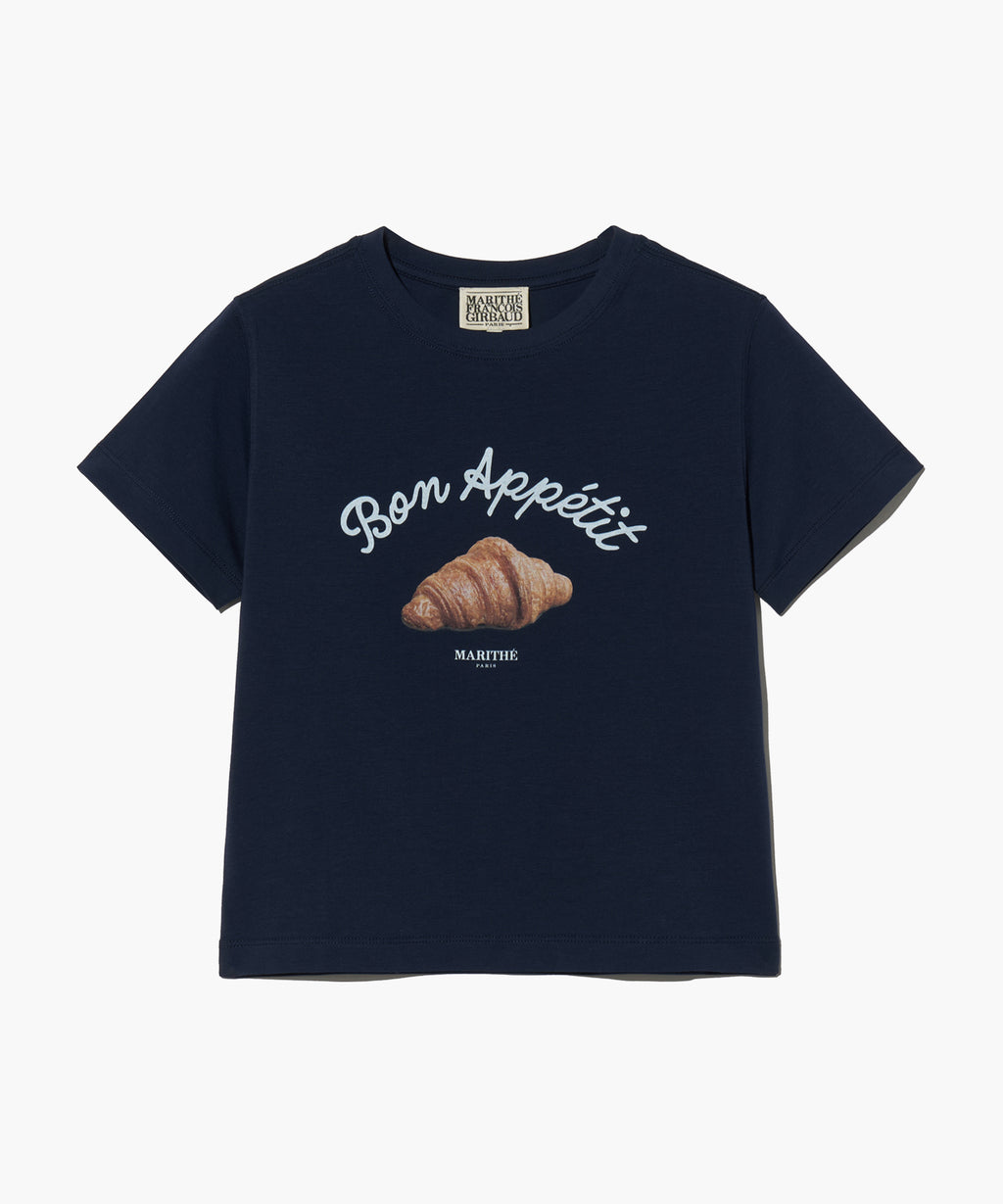 Marithe & Francois Girbaud - Slim Fit Bread Graphic Crop Tee (Navy) product image 7 | TRAB K-Fashion Australia