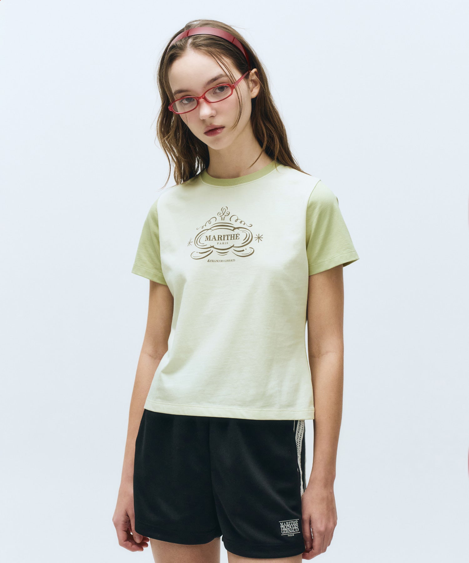 Marithe & Francois Girbaud - Contrast Graphic Tee (Light Green) product image 1 | TRAB K-Fashion Australia