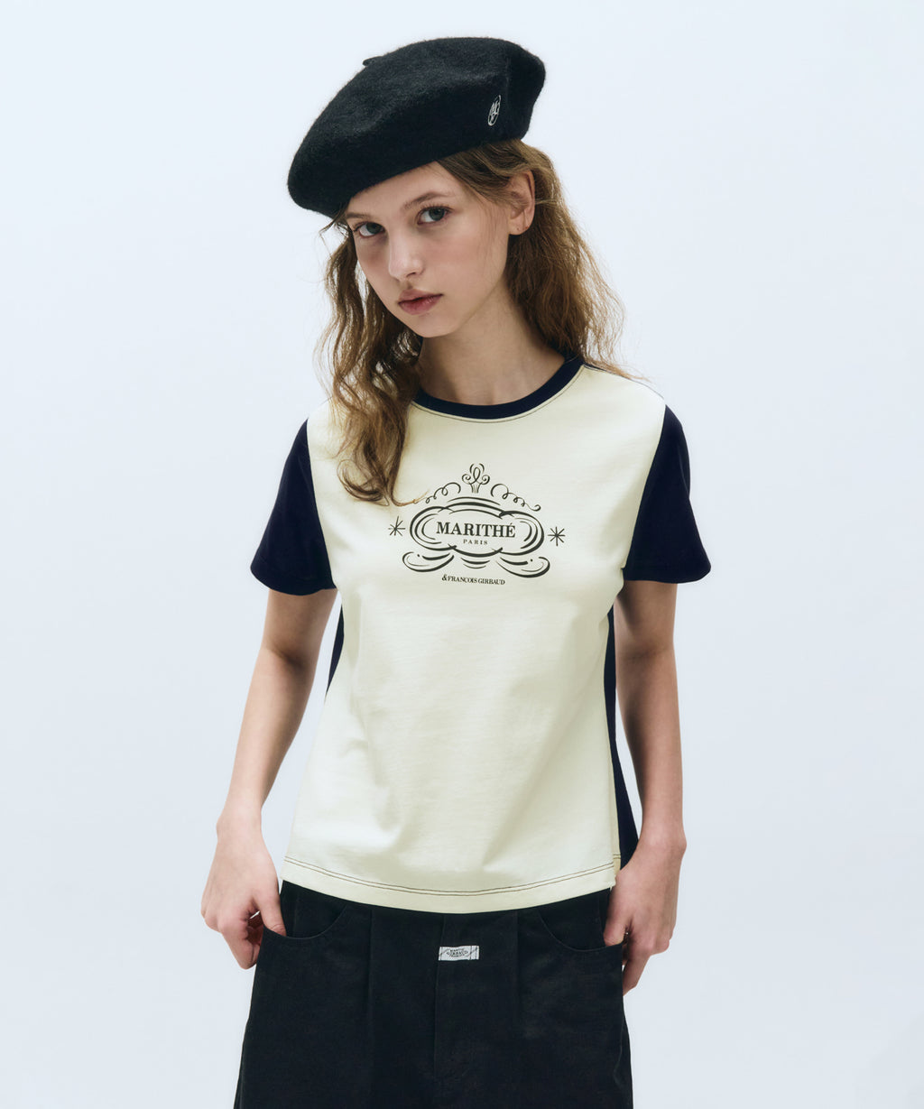 Marithe & Francois Girbaud - Contrast Graphic Tee (Navy) product image 1 | TRAB K-Fashion Australia
