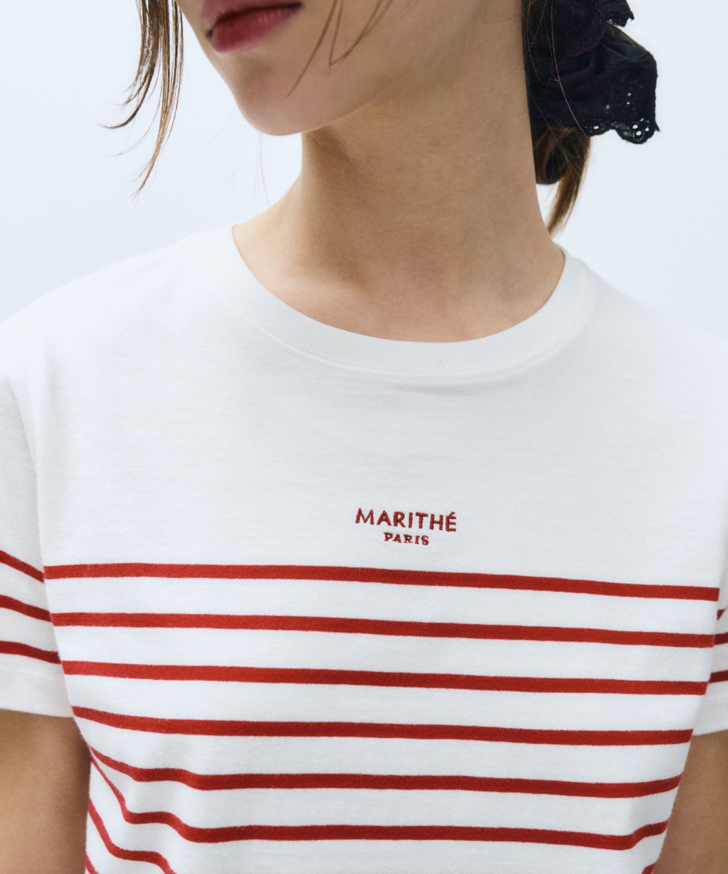 Marithe & Francois Girbaud - Stripe Tee (White/Red) product image 3 | TRAB K-Fashion Australia