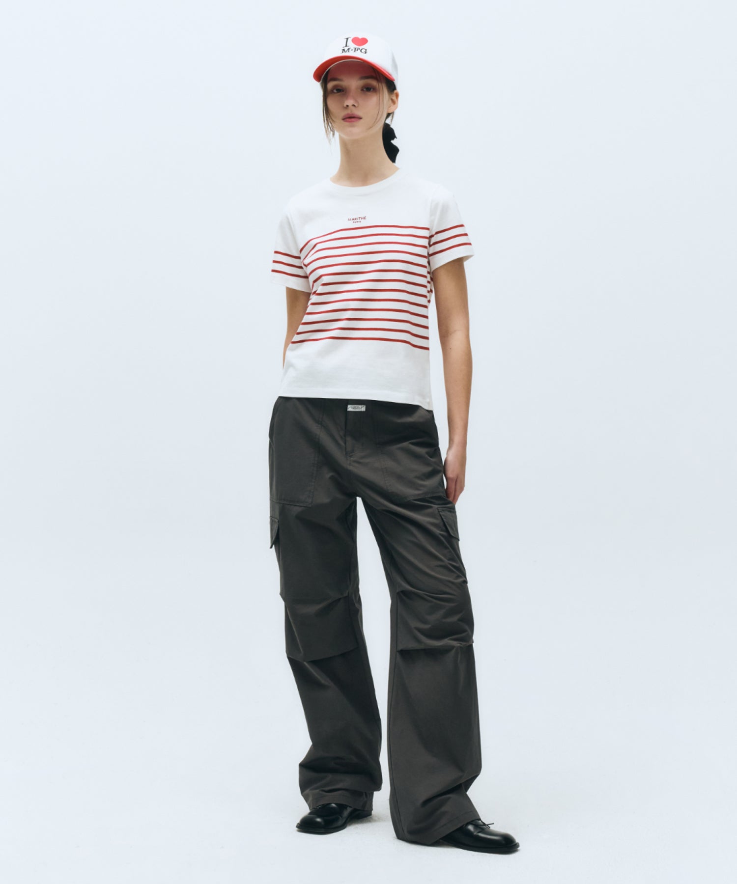 Marithe & Francois Girbaud - Stripe Tee (White/Red) product image 5 | TRAB K-Fashion Australia