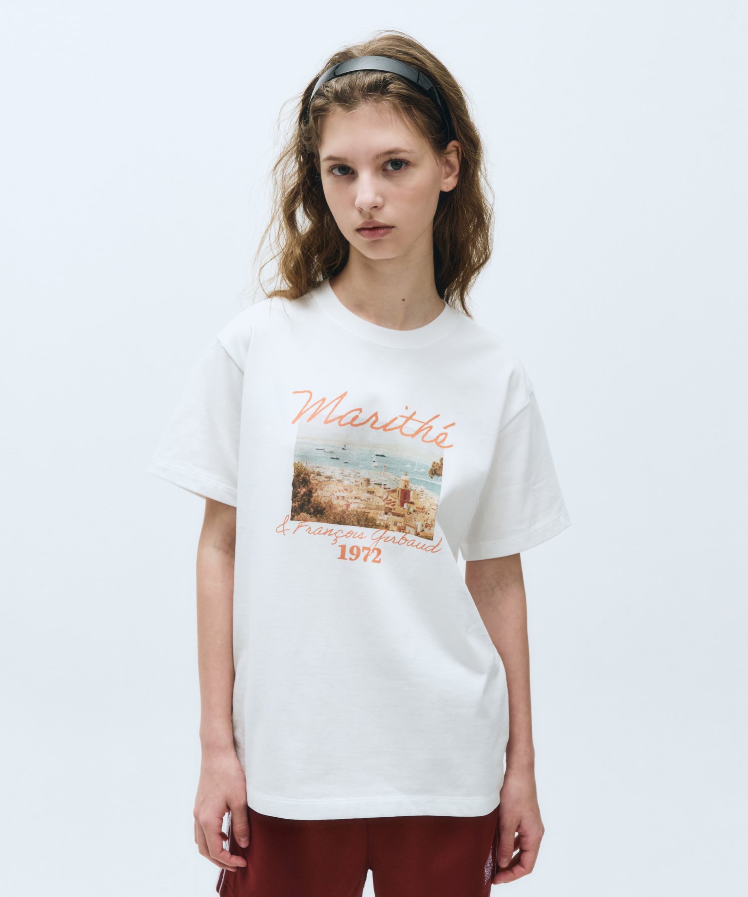 Marithe & Francois Girbaud - Summer Beach Collage Graphic Half Tee (White) product image 4 | TRAB K-Fashion Australia