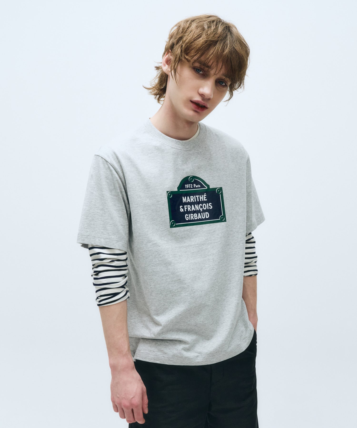 Marithe & Francois Girbaud - Marithe Sign Graphic Tee (Melange Gray) product image 1 | TRAB K-Fashion Australia