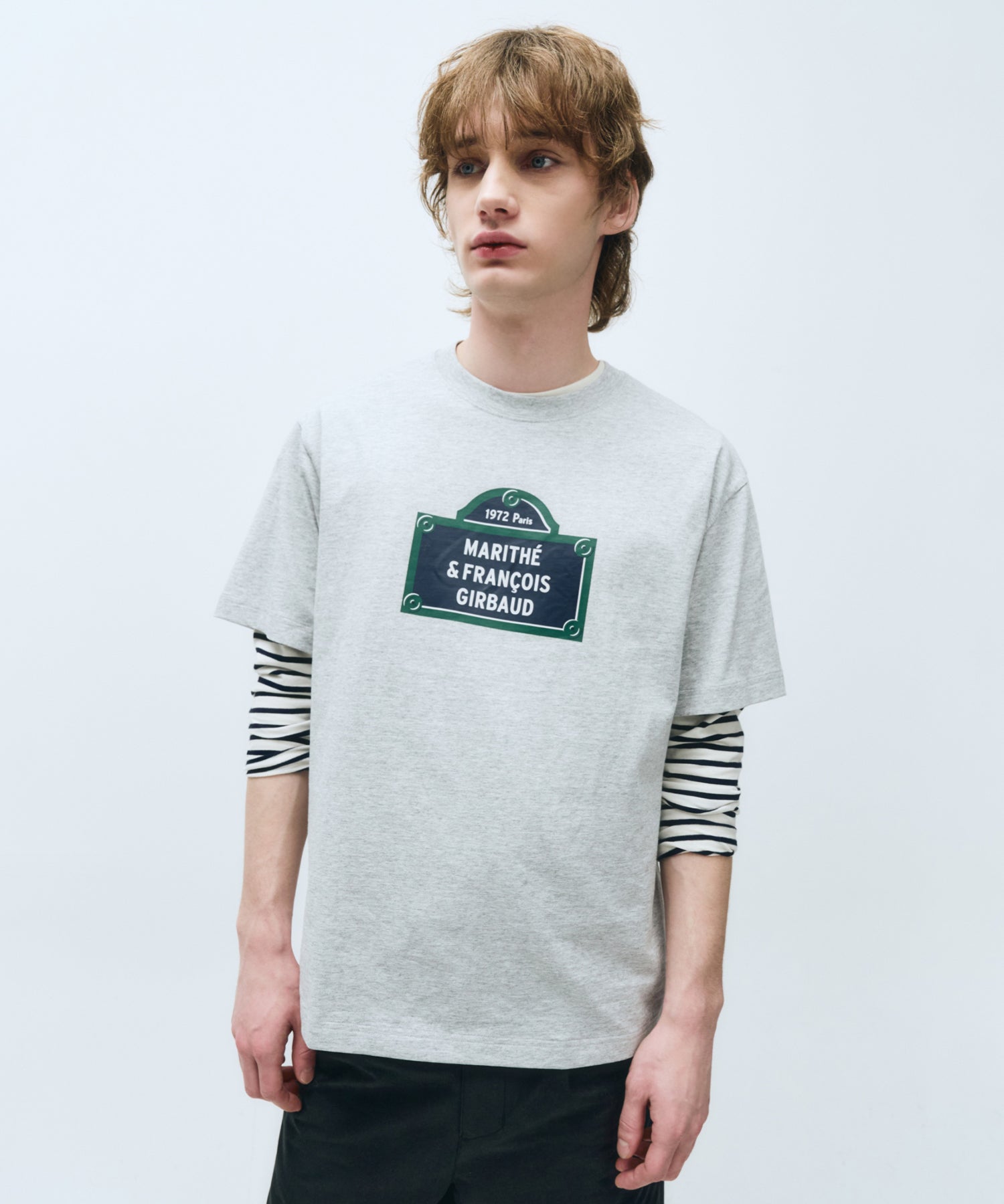 Marithe & Francois Girbaud - Marithe Sign Graphic Tee (Melange Gray) product image 2 | TRAB K-Fashion Australia
