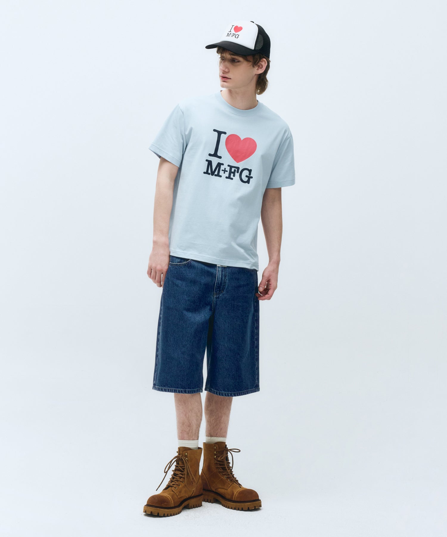 Marithe & Francois Girbaud - I Love Mfg Tee (Sky Blue) product image 3 | TRAB K-Fashion Australia