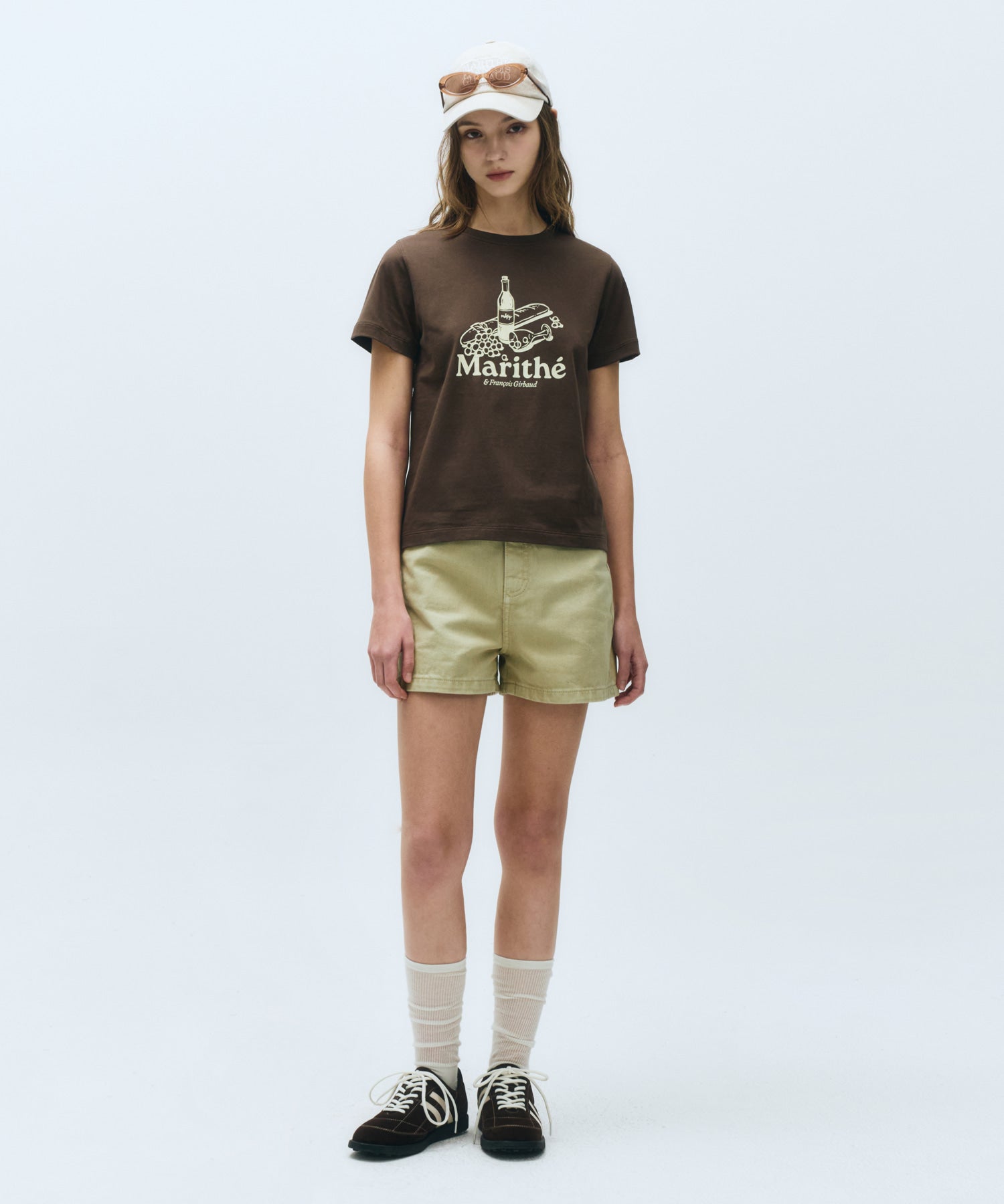 Marithe & Francois Girbaud - Colored Denim Shorts (Khaki Beige) product image 3 | TRAB K-Fashion Australia