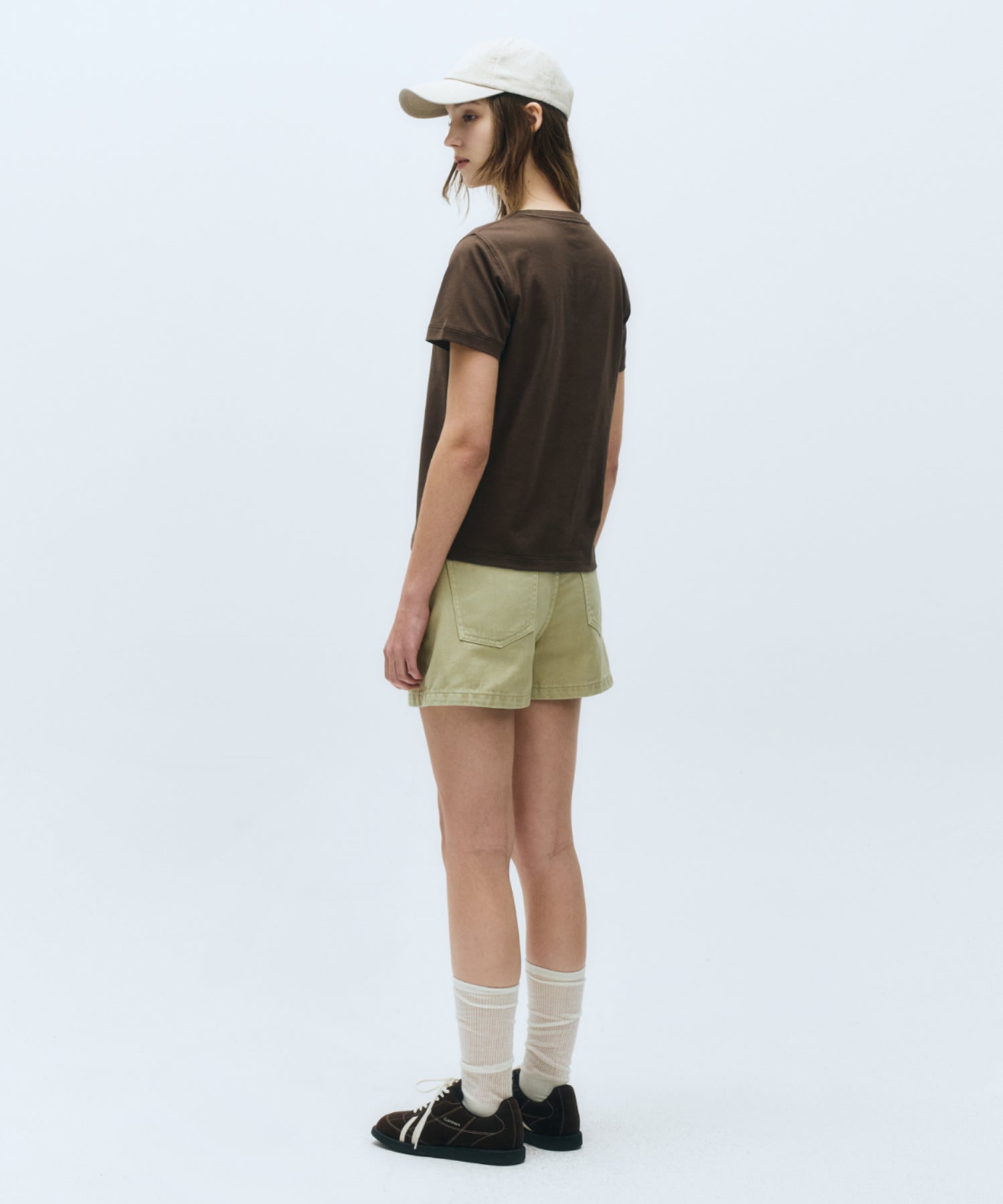 Marithe & Francois Girbaud - Colored Denim Shorts (Khaki Beige) product image 4 | TRAB K-Fashion Australia