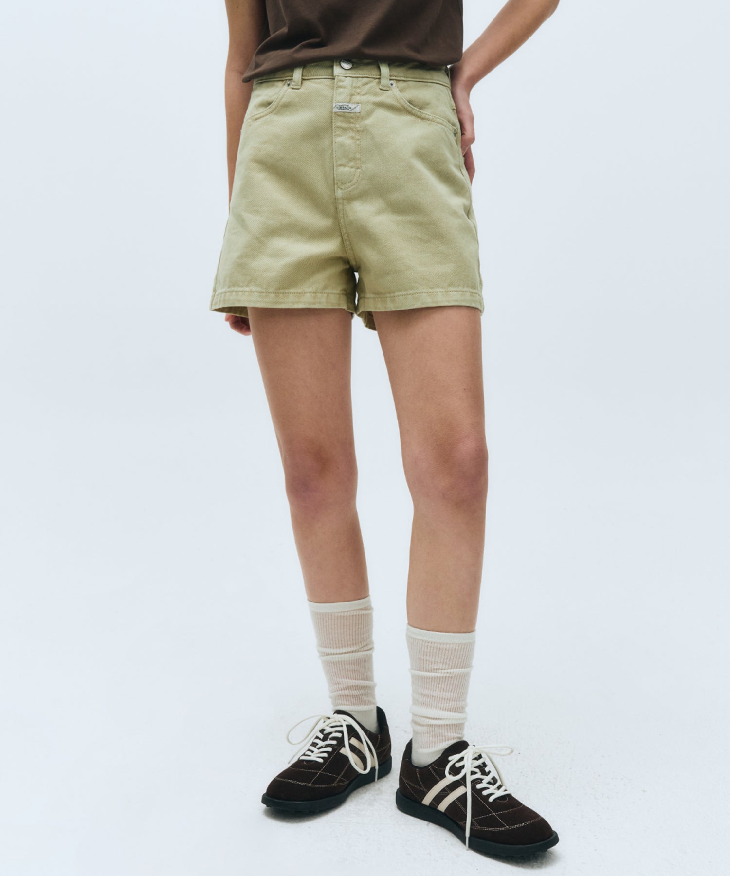 Marithe & Francois Girbaud - Colored Denim Shorts (Khaki Beige) product image 5 | TRAB K-Fashion Australia