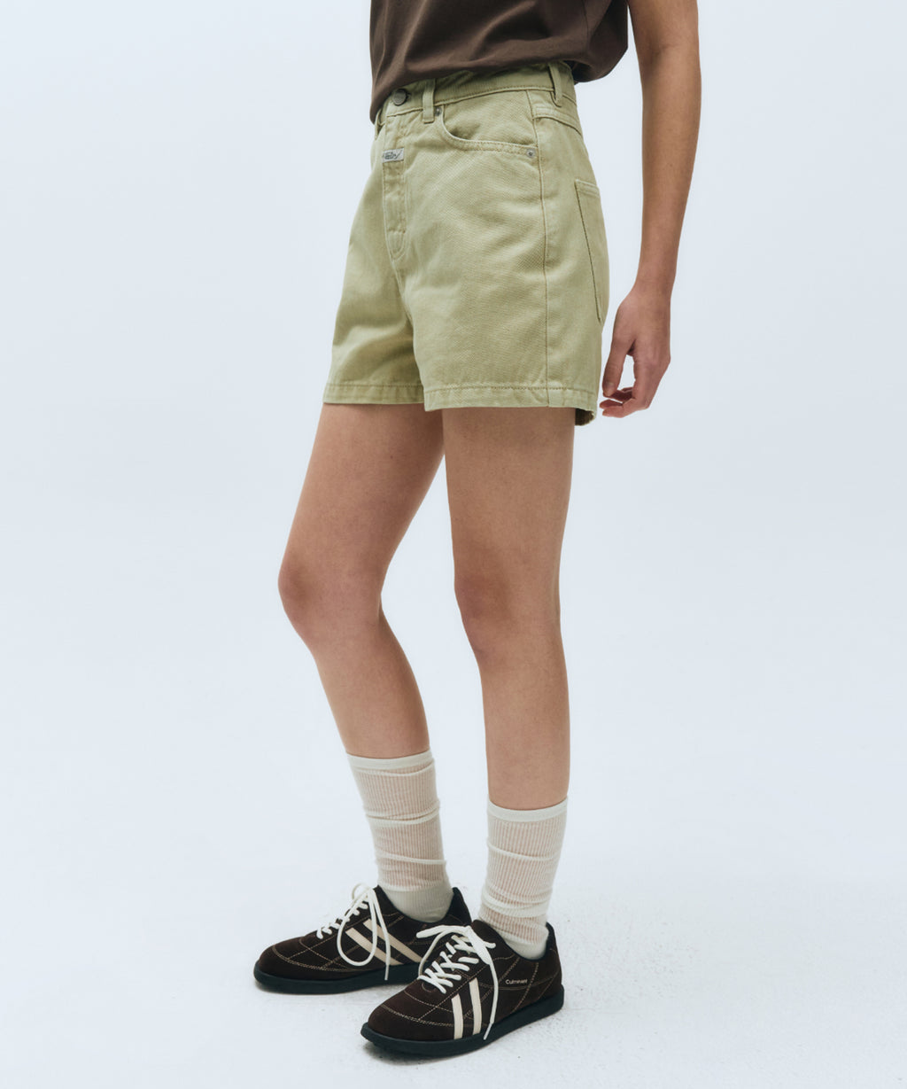 Marithe & Francois Girbaud - Colored Denim Shorts (Khaki Beige) product image 6 | TRAB K-Fashion Australia