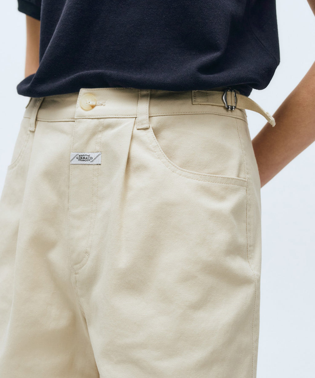 Marithe & Francois Girbaud - One Tuck Cotton Bermuda Pants (Ivory) product image 8 | TRAB K-Fashion Australia
