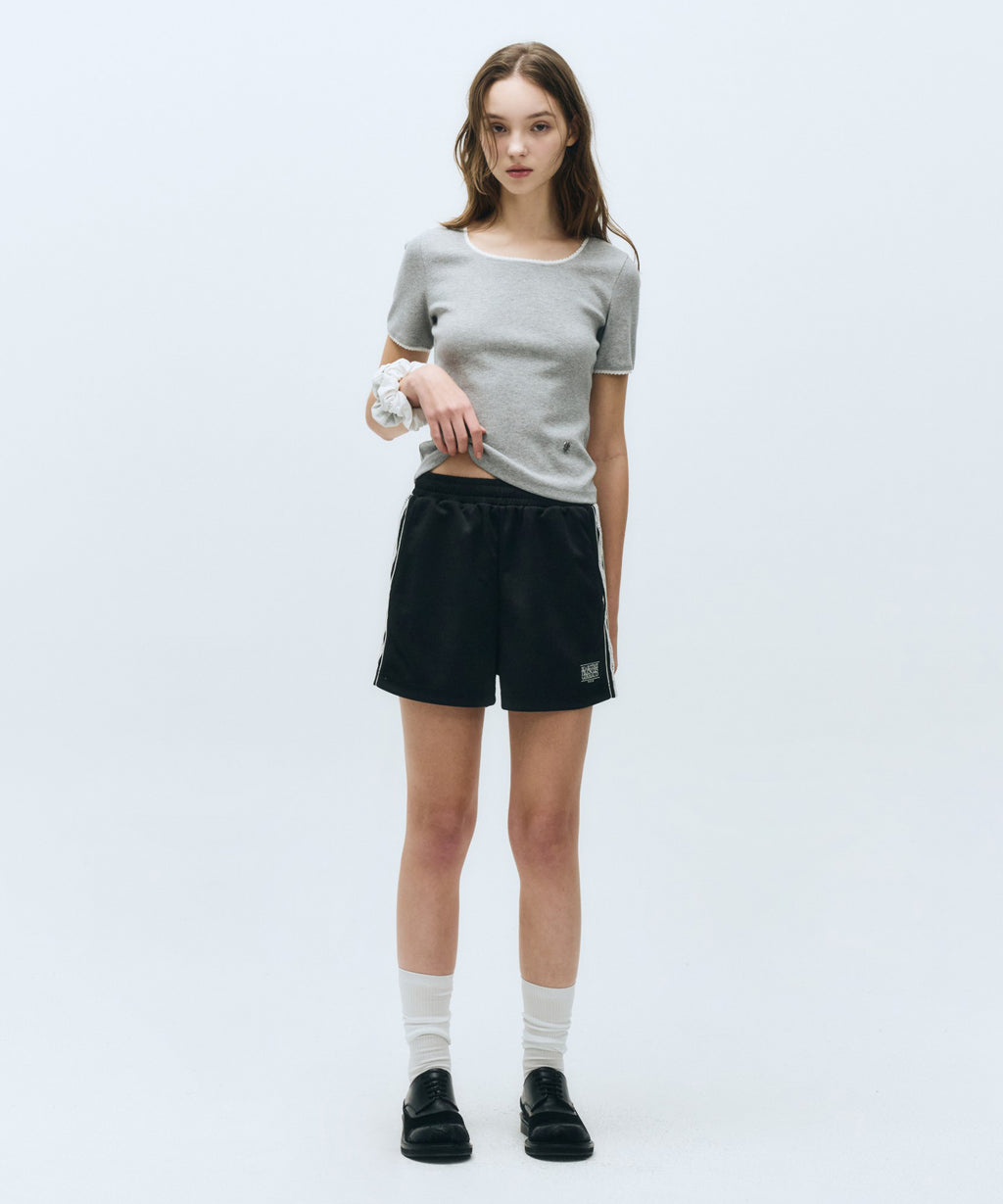 Marithe & Francois Girbaud - Lace Track Shorts (Black) product image 2 | TRAB K-Fashion Australia
