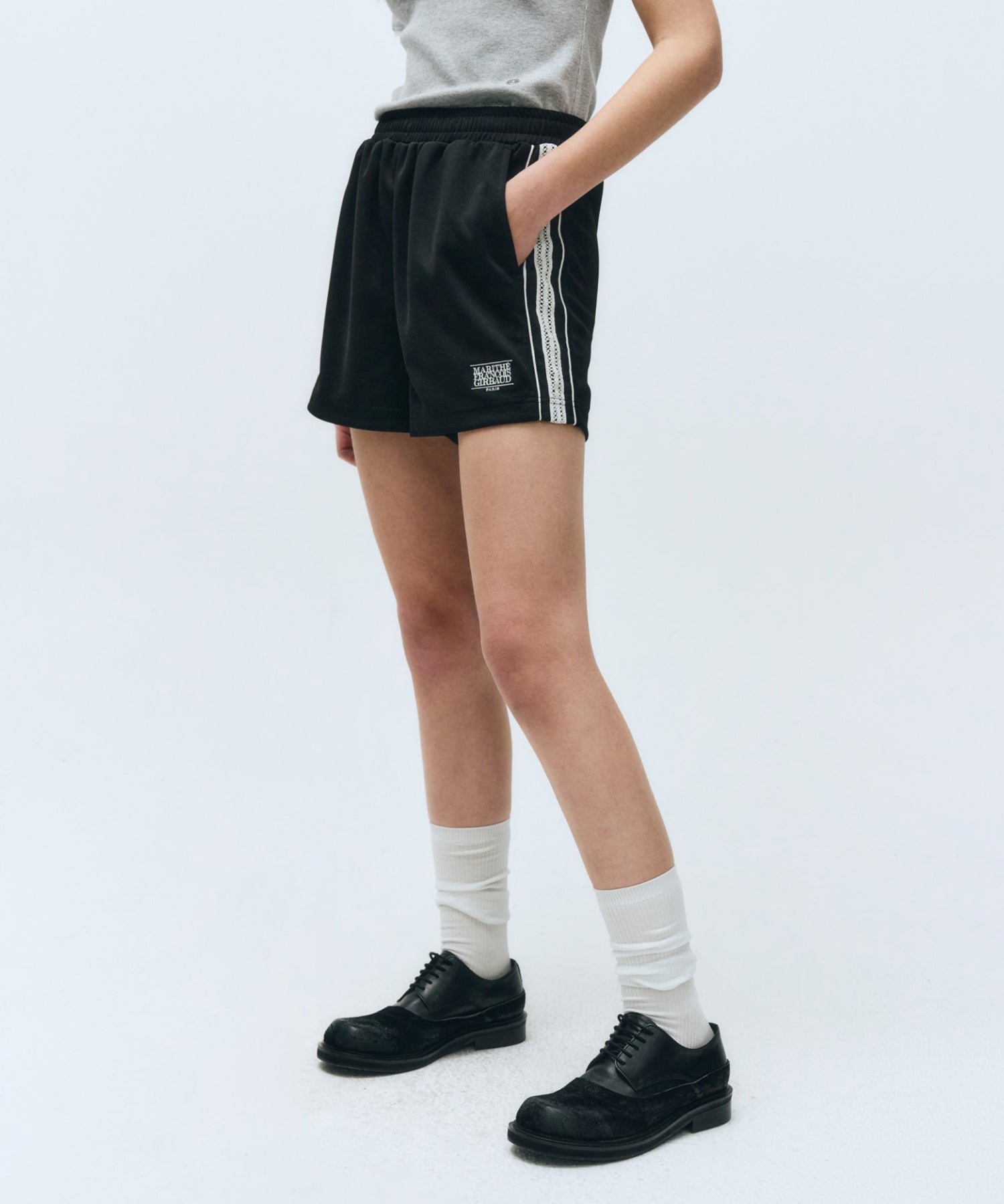 Marithe & Francois Girbaud - Lace Track Shorts (Black) product image 5 | TRAB K-Fashion Australia