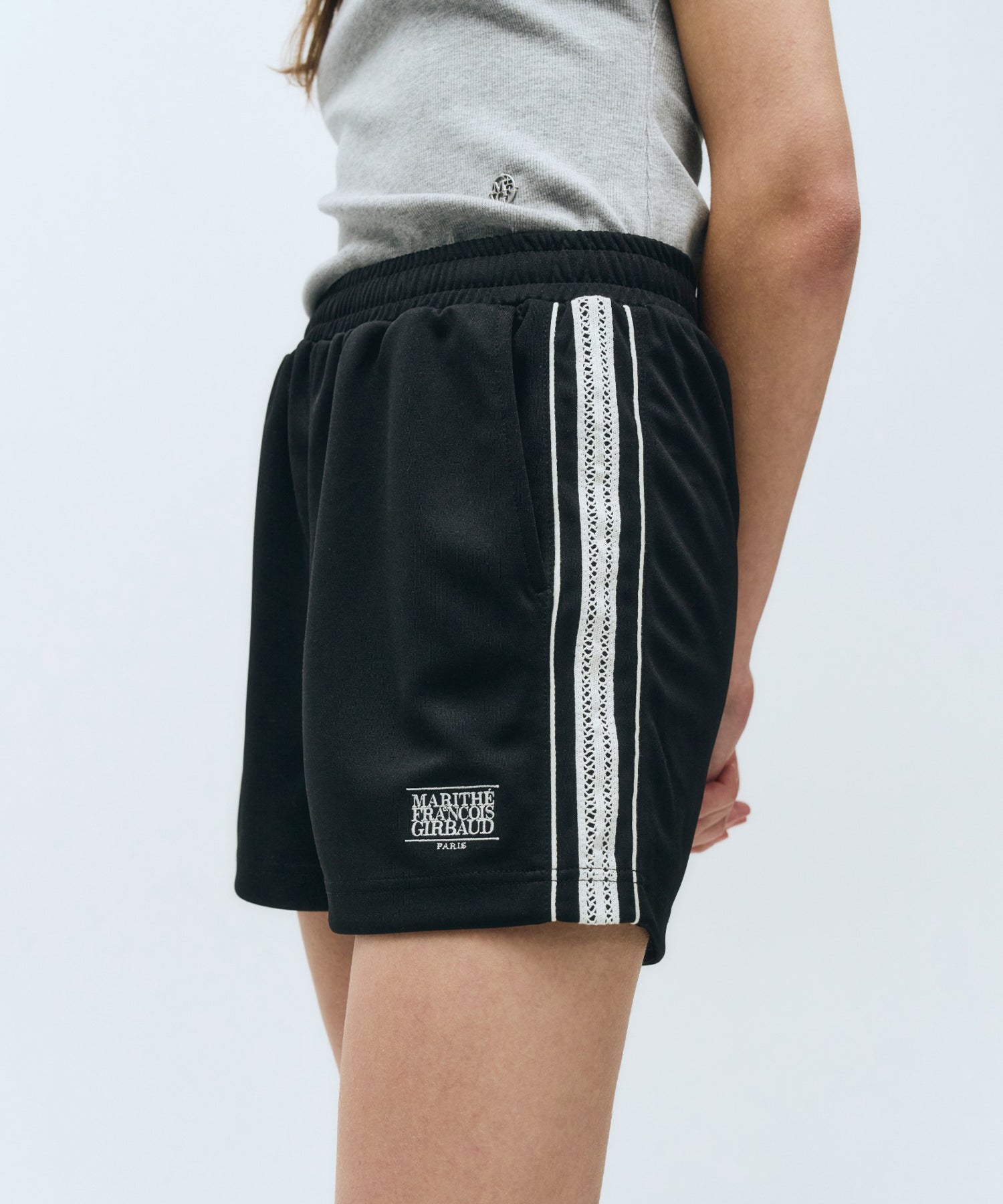 Marithe & Francois Girbaud - Lace Track Shorts (Black) product image 7 | TRAB K-Fashion Australia