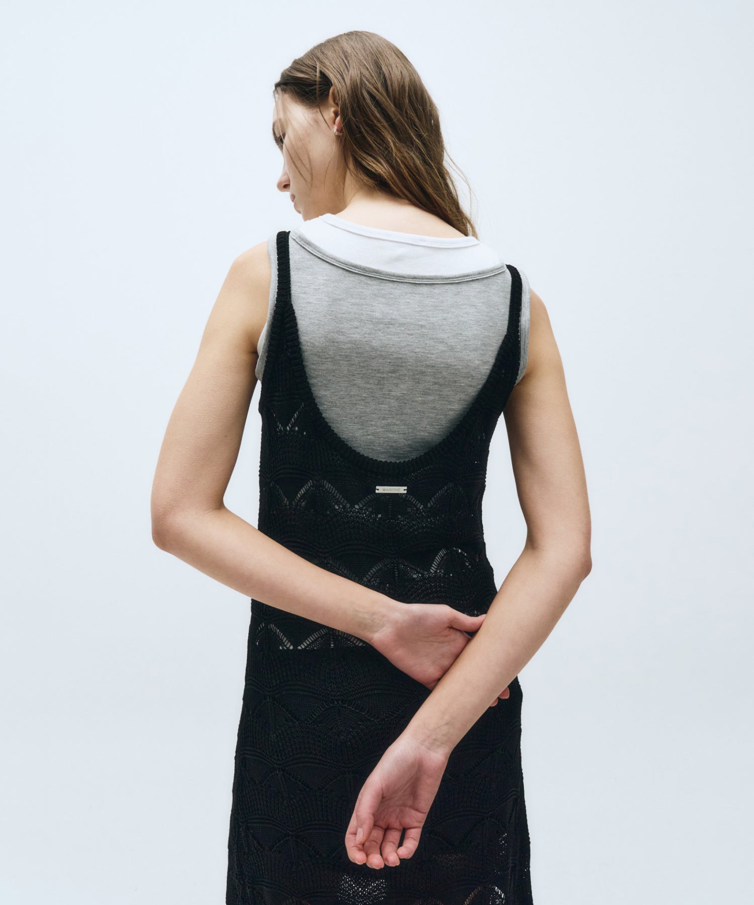 Marithe & Francois Girbaud - Crochet Sleeveless Knit Dress (Black) product image 5 | TRAB K-Fashion Australia