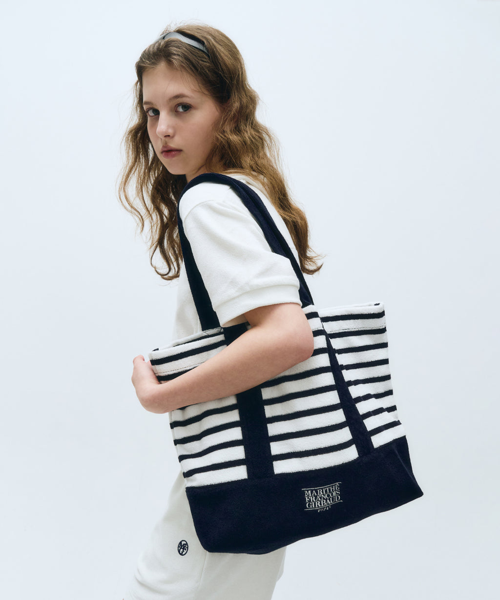 Marithe & Francois Girbaud - Classic Logo Terry Shopper Bag (Stripe) product image 5 | TRAB K-Fashion Australia