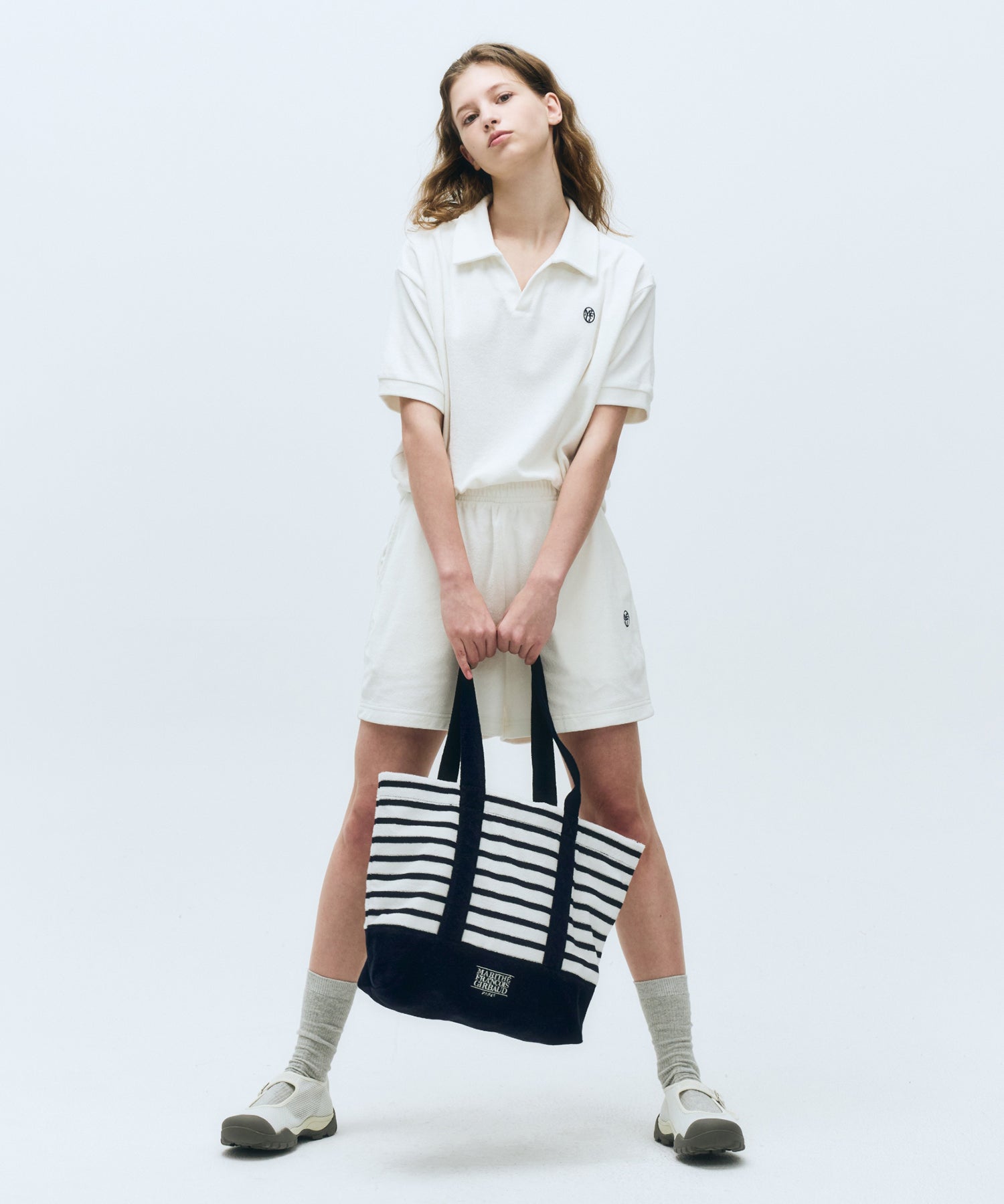 Marithe & Francois Girbaud - Classic Logo Terry Shopper Bag (Stripe) product image 7 | TRAB K-Fashion Australia