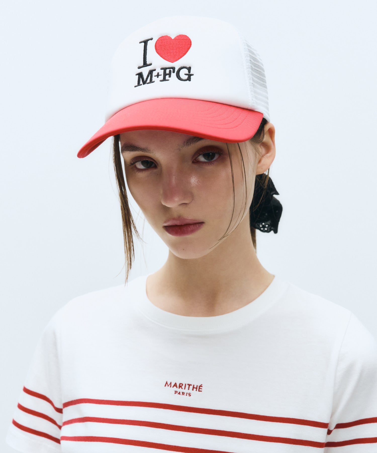 Marithe & Francois Girbaud - I Love Mfg Mesh Cap (Red) product image 5 | TRAB K-Fashion Australia