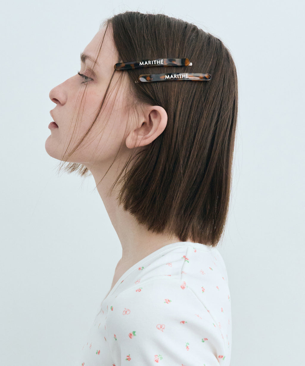 Marithe & Francois Girbaud - Regular Logo Slim Hair Pin 2pack (Brown) product image 8 | TRAB K-Fashion Australia