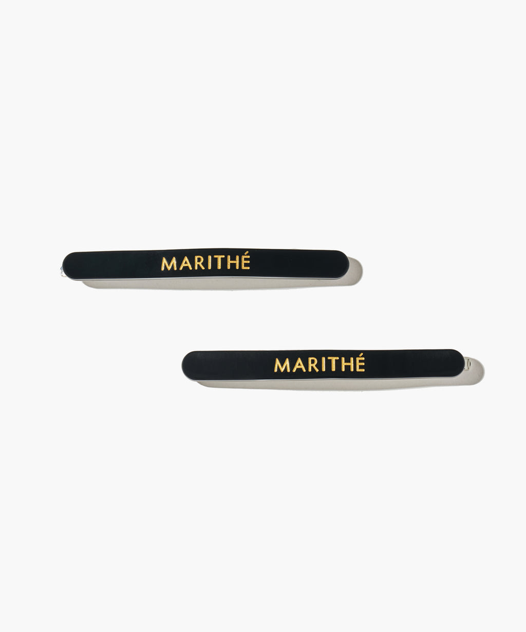 Marithe & Francois Girbaud - Regular Logo Slim Hair Pin 2pack (Black) product image 1 | TRAB K-Fashion Australia