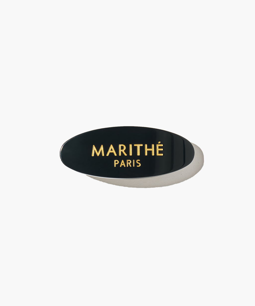 Marithe & Francois Girbaud - Regular Logo Oval Hair Pin (Black) product image 1 | TRAB K-Fashion Australia