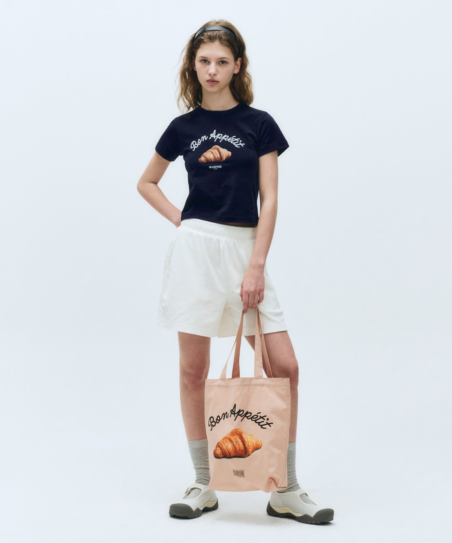 Marithe & Francois Girbaud - Bread Graphic Eco Bag (Coral Pink) product image 7 | TRAB K-Fashion Australia