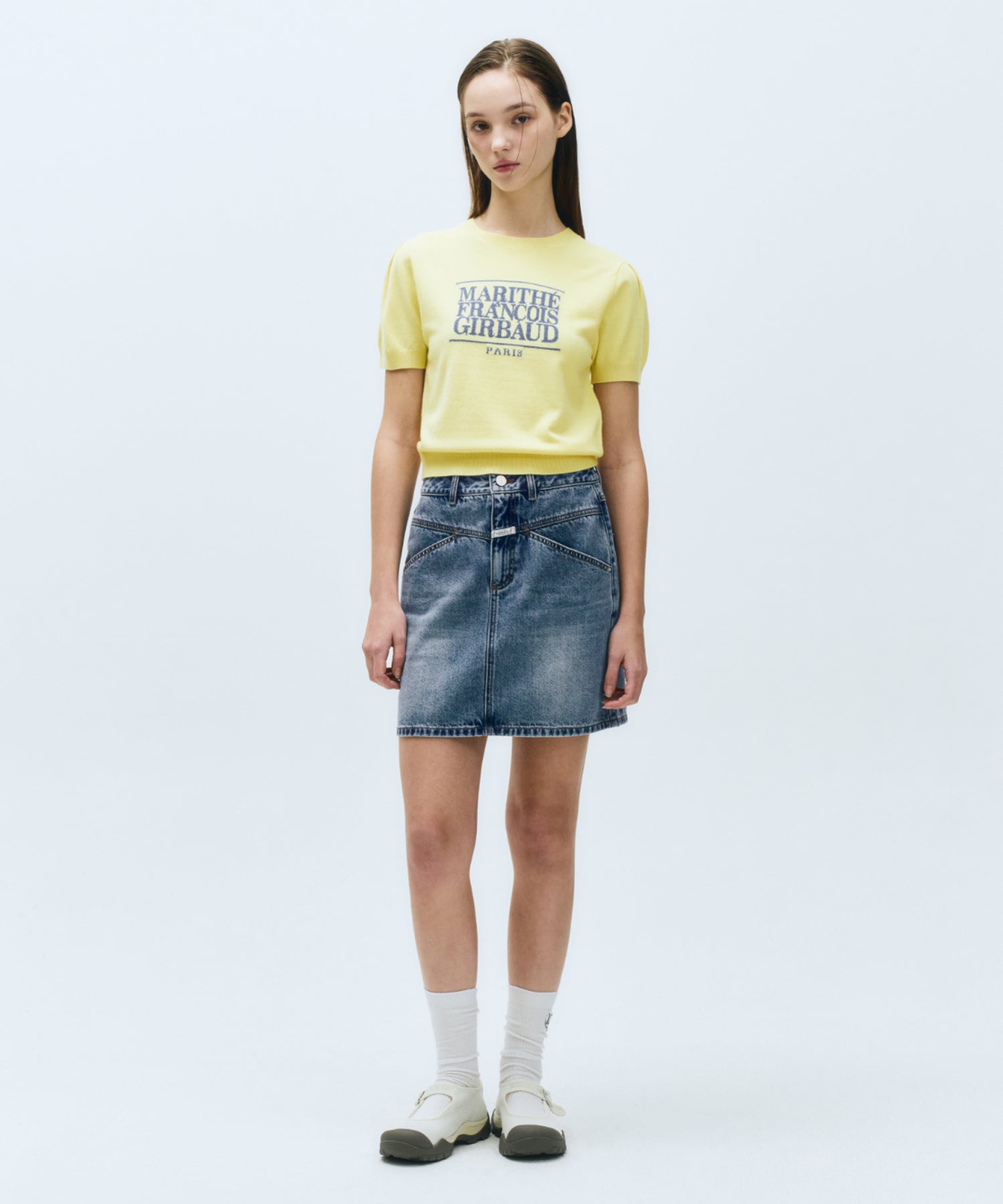 Marithe & Francois Girbaud - Classic Logo Half Knit (Light Yellow) product image 4 | TRAB K-Fashion Australia