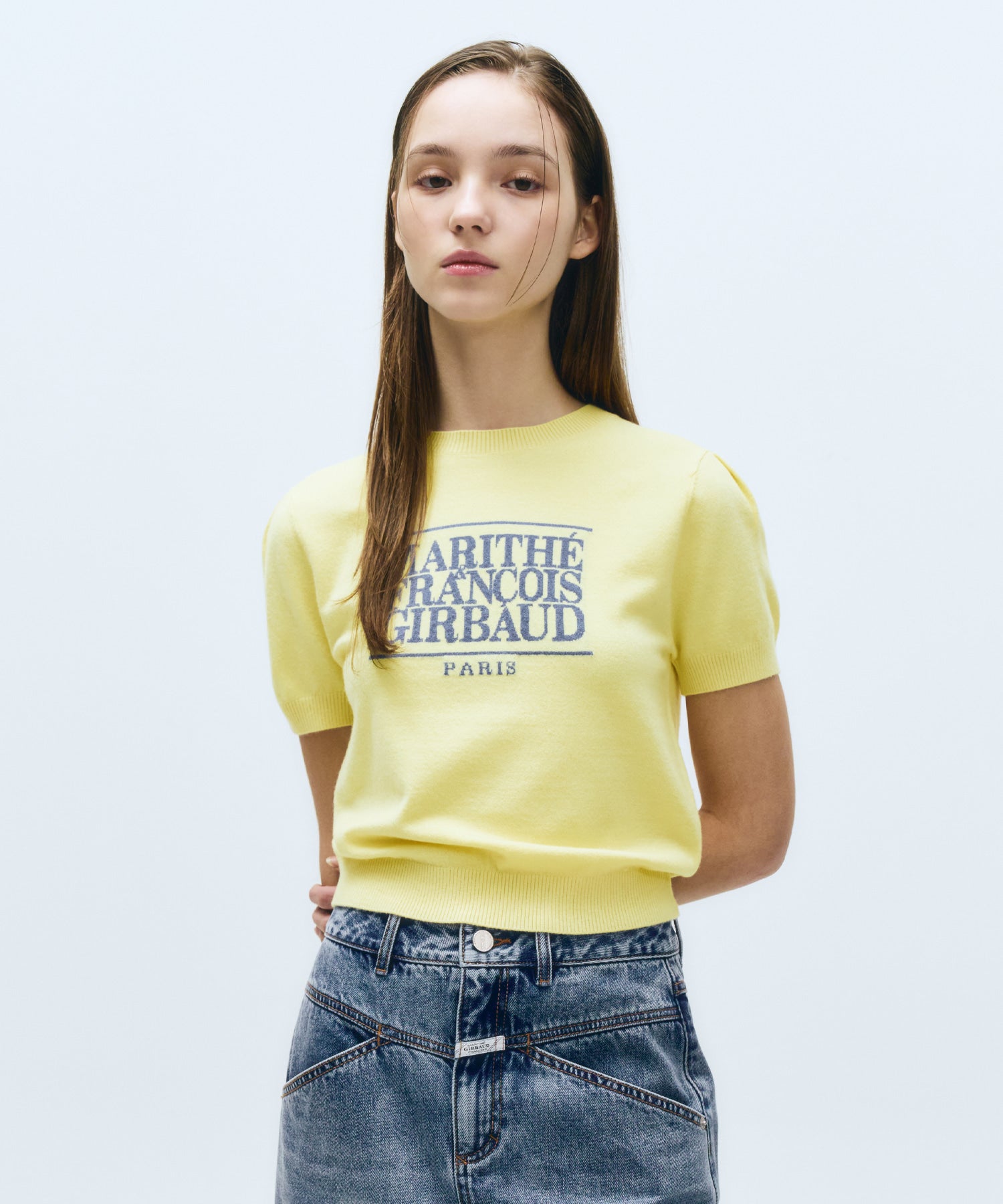 Marithe & Francois Girbaud - Classic Logo Half Knit (Light Yellow) product image 1 | TRAB K-Fashion Australia