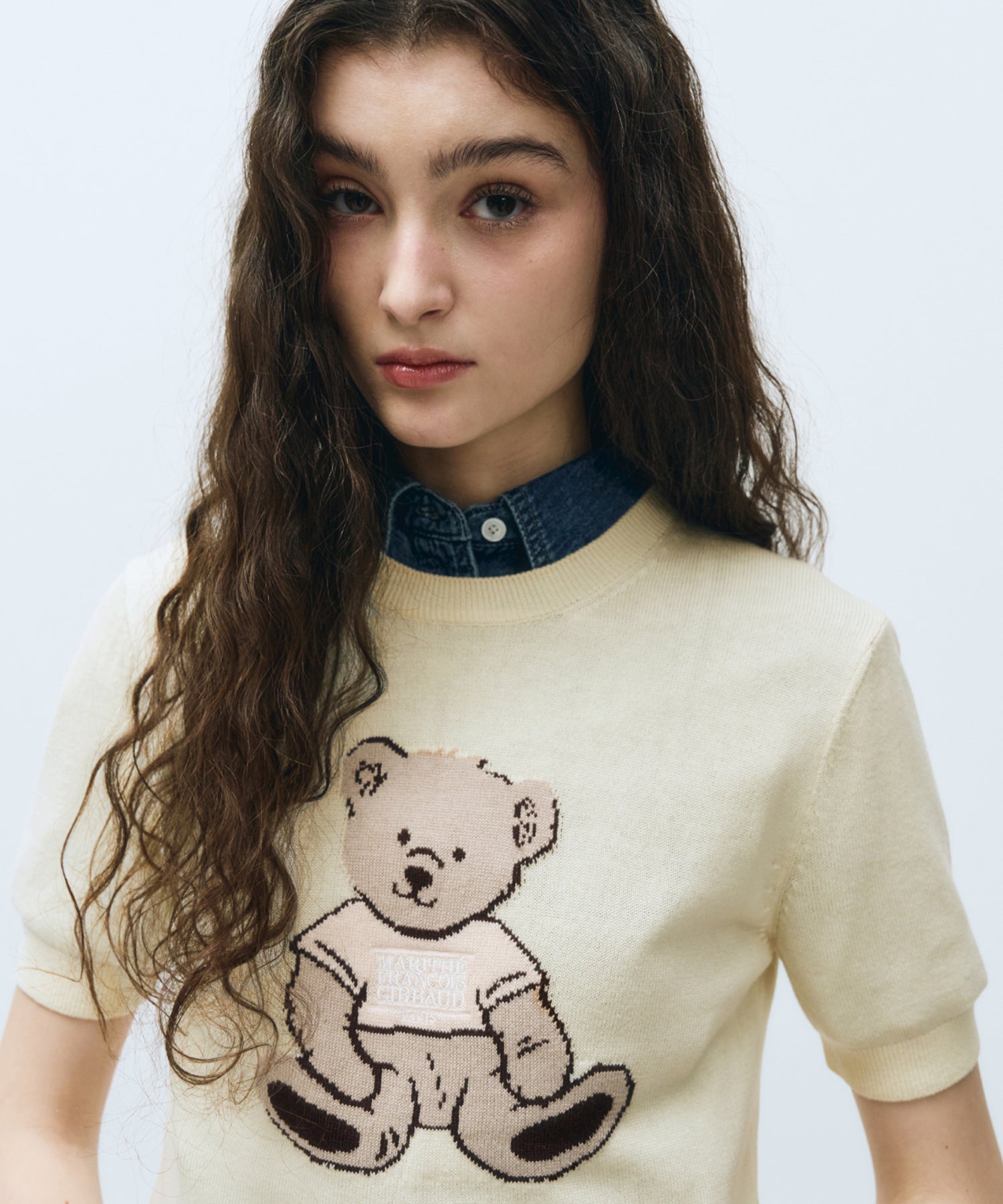 Marithe & Francois Girbaud - Doodle Bear Half Knit (Ivory) product image 2 | TRAB K-Fashion Australia