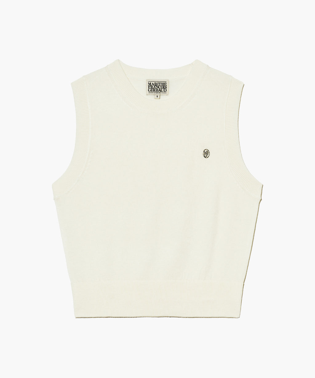 Marithe & Francois Girbaud - Circle Logo Knit Vest (Ivory) product image 7 | TRAB K-Fashion Australia