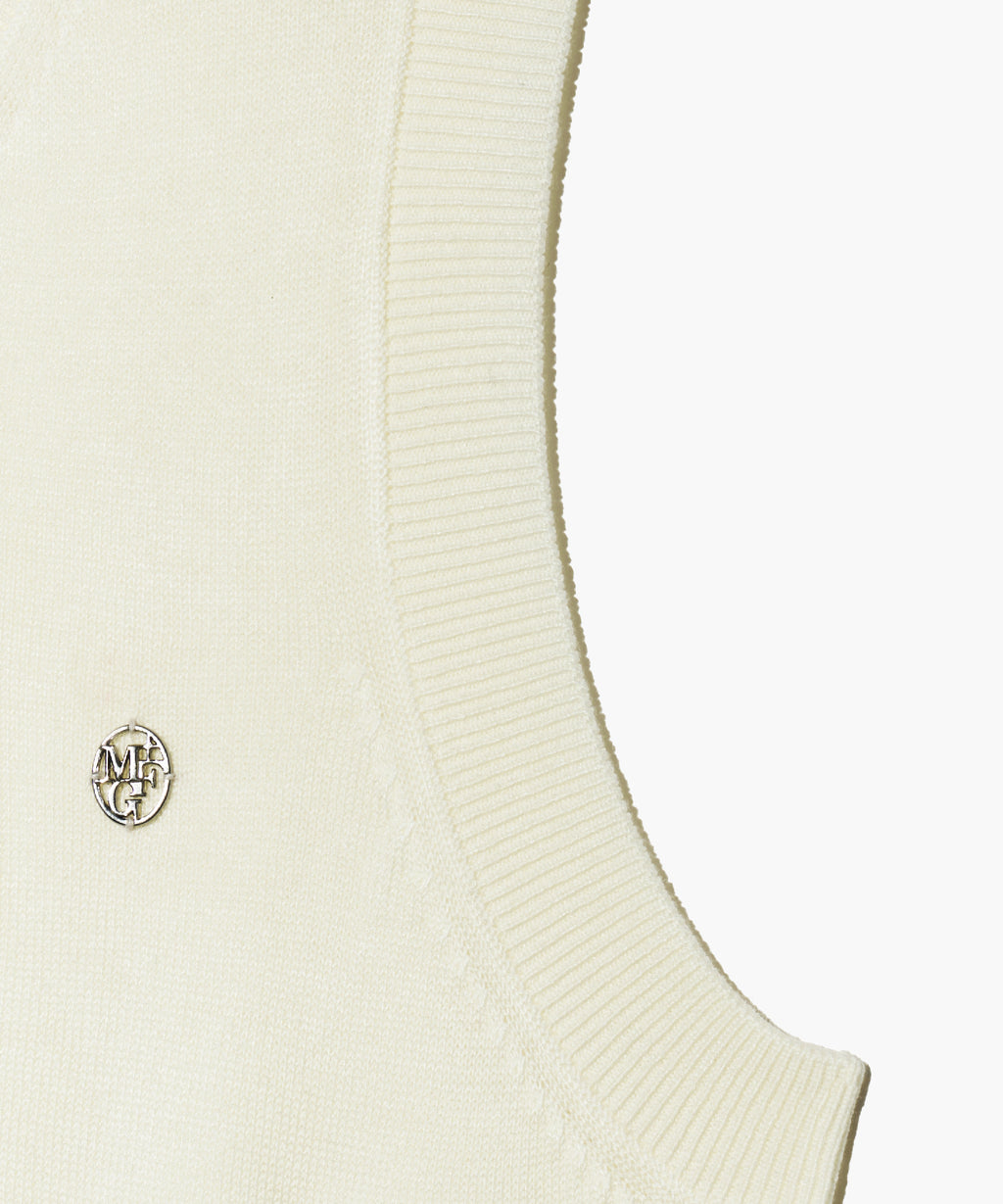 Marithe & Francois Girbaud - Circle Logo Knit Vest (Ivory) product image 10 | TRAB K-Fashion Australia