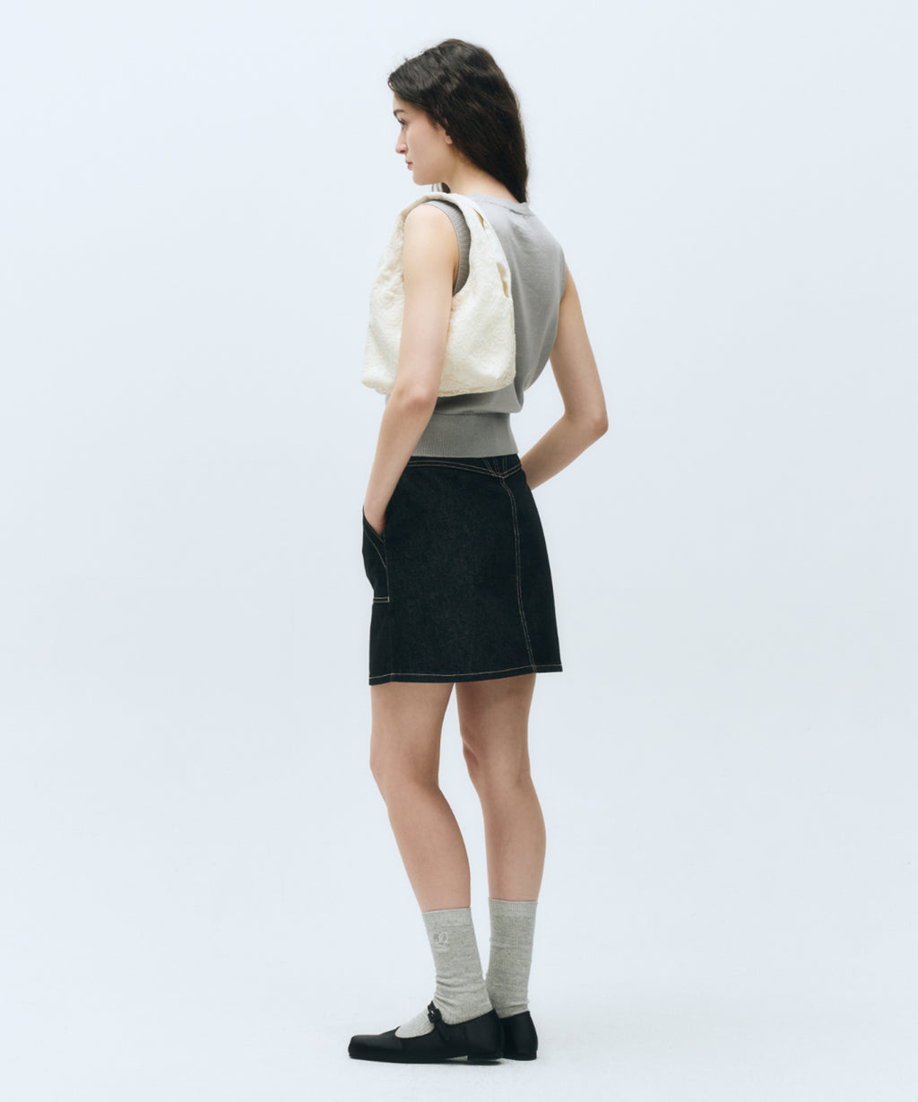 Marithe & Francois Girbaud - Circle Logo Knit Vest (Light Gray) product image 5 | TRAB K-Fashion Australia