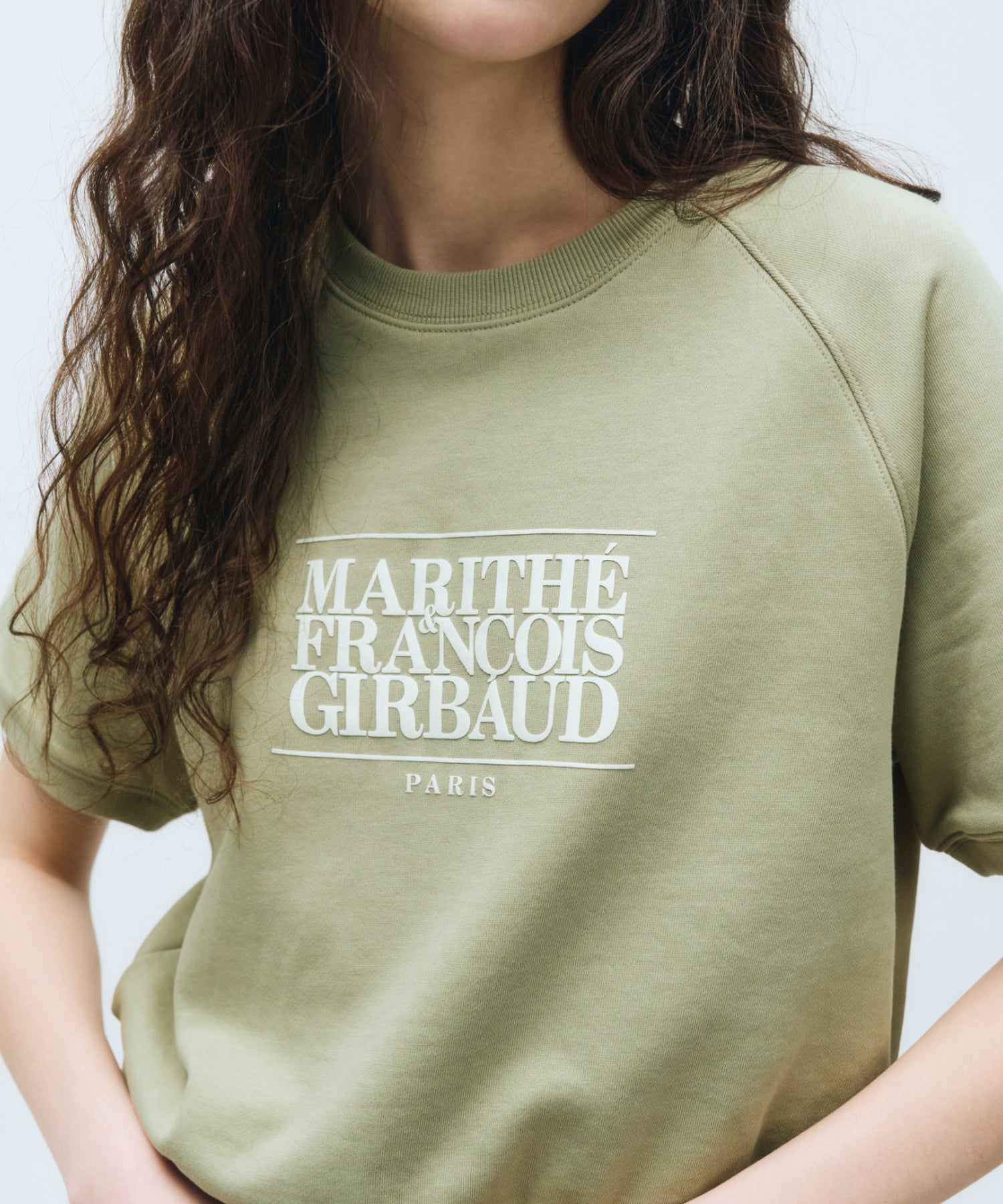 Marithe & Francois Girbaud - Classic Logo Half Sweatshirt (Olive Khaki) product image 2 | TRAB K-Fashion Australia