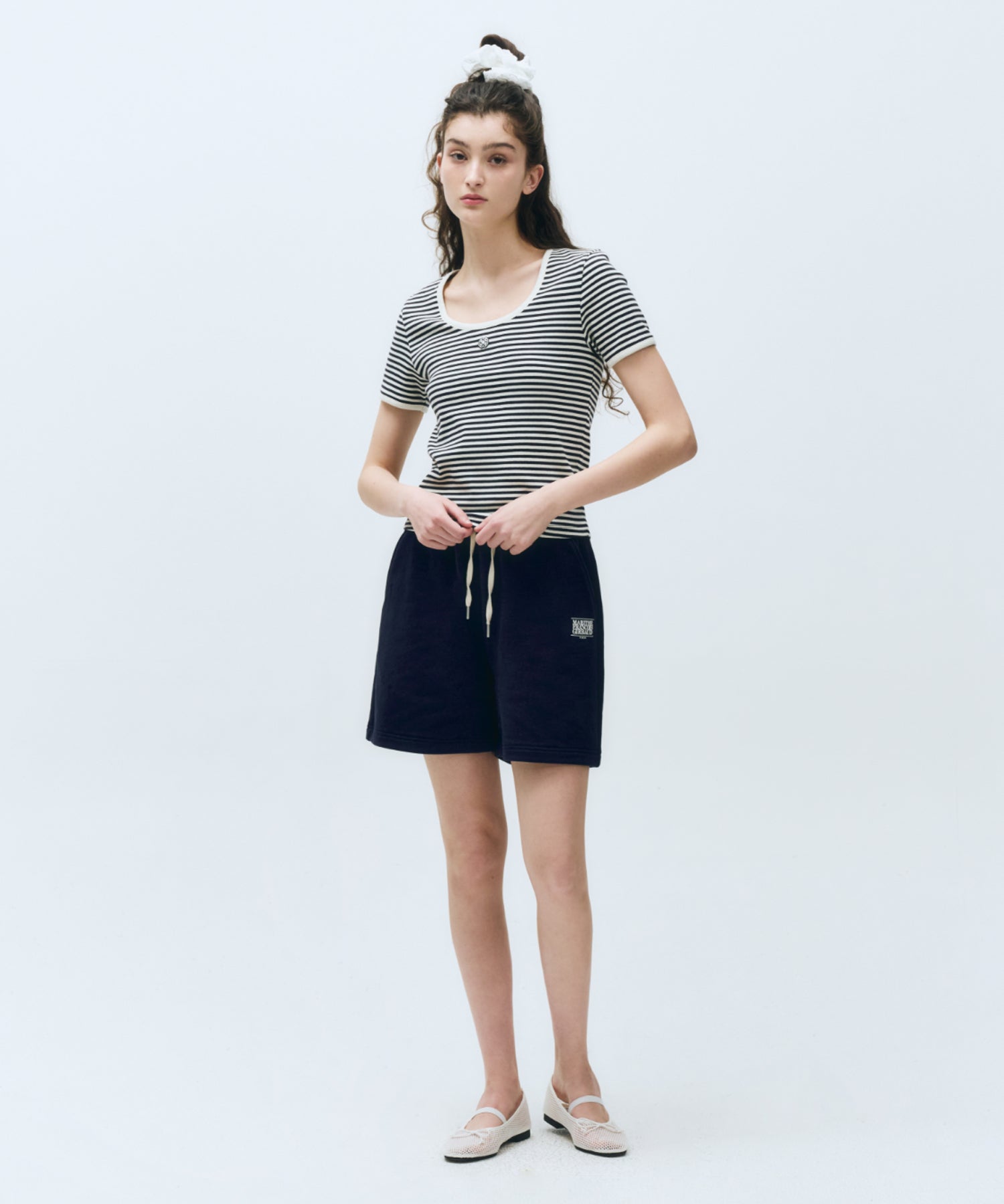 Marithe & Francois Girbaud - Classic Logo Sweat Shorts (Navy) product image 2 | TRAB K-Fashion Australia