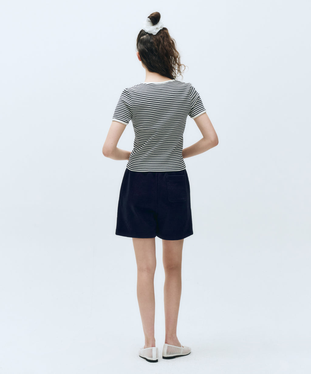 Marithe & Francois Girbaud - Classic Logo Sweat Shorts (Navy) product image 4 | TRAB K-Fashion Australia