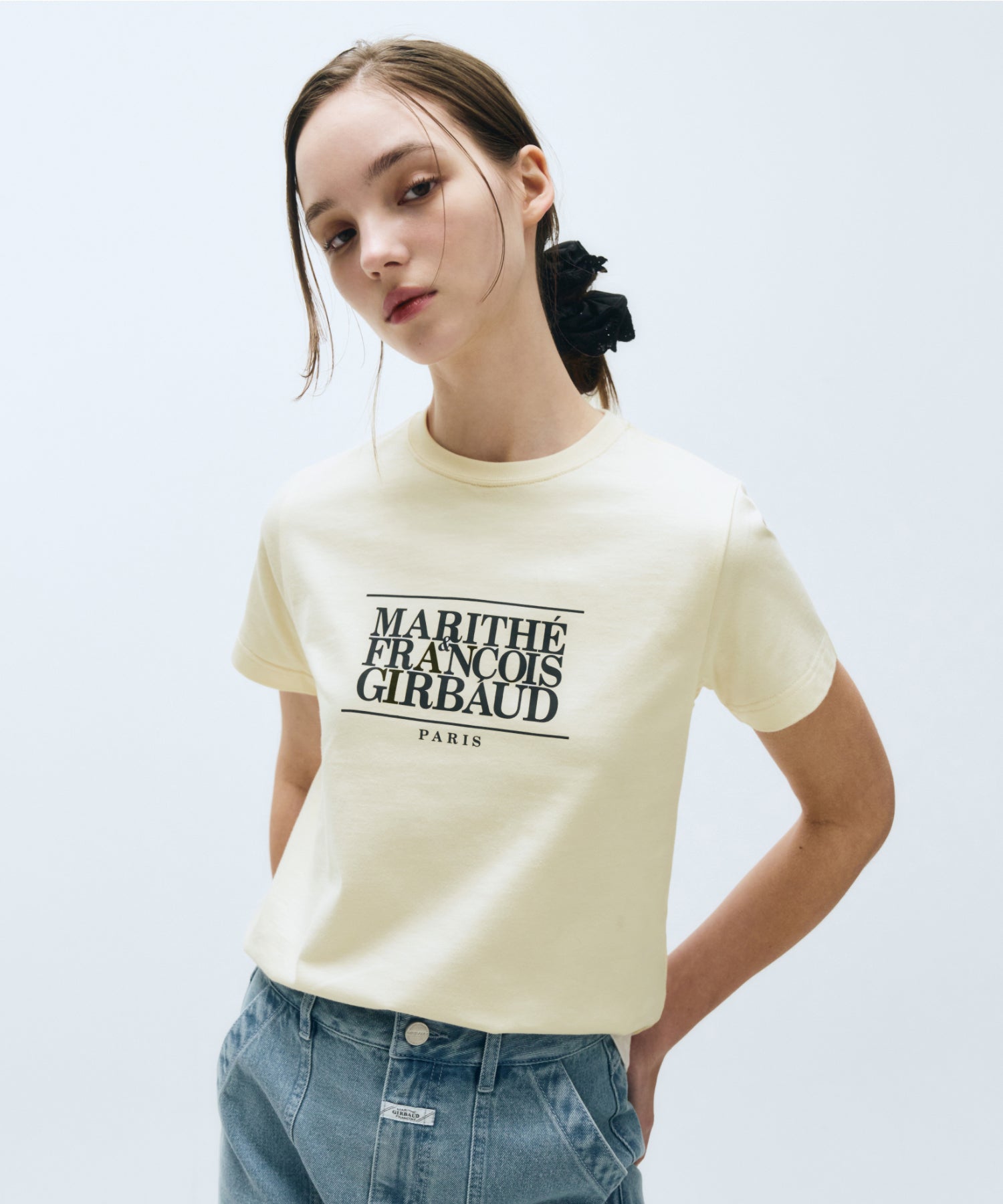 Marithe & Francois Girbaud - Classic Logo Tee (Cream) product image 1 | TRAB K-Fashion Australia
