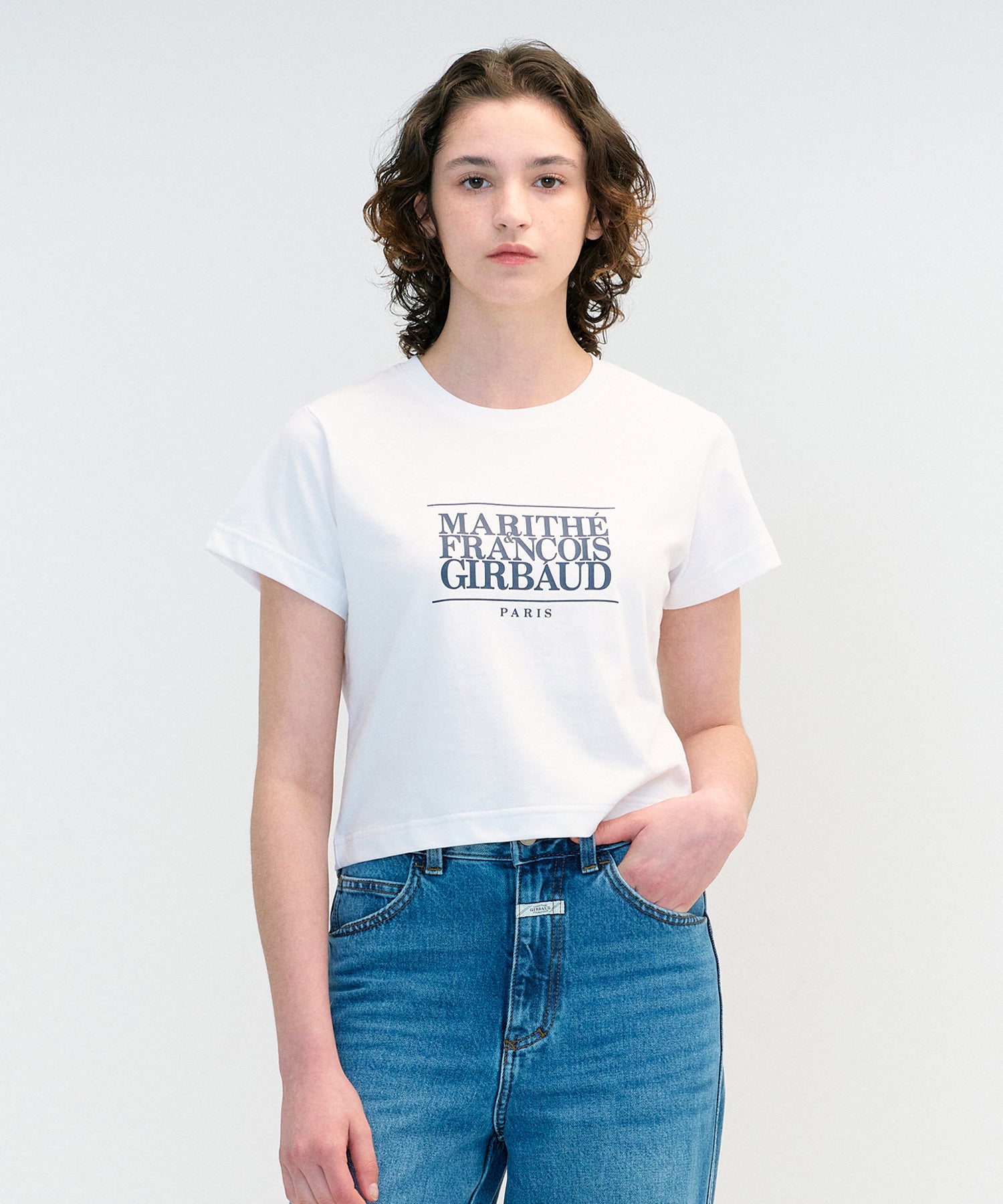 Marithe & Francois Girbaud - Classic Logo Crop Tee (White) product image 1 | TRAB K-Fashion Australia