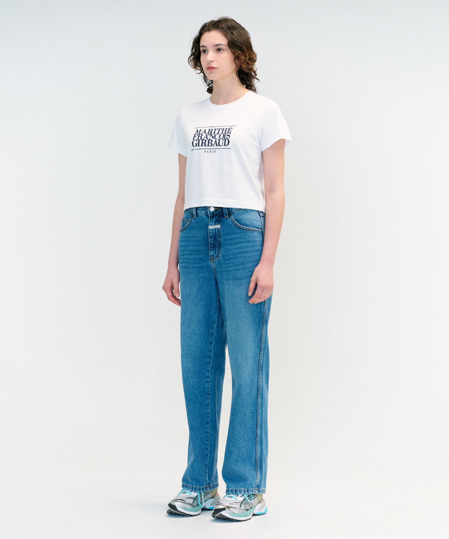 Marithe & Francois Girbaud - Classic Logo Crop Tee (White) product image 3 | TRAB K-Fashion Australia