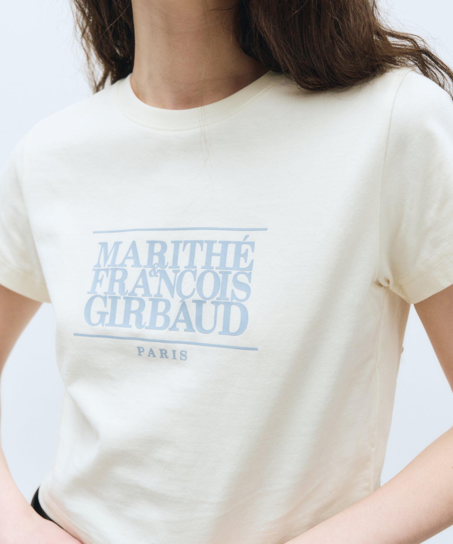 Marithe & Francois Girbaud - Classic Logo Crop Tee (Cream) product image 2 | TRAB K-Fashion Australia
