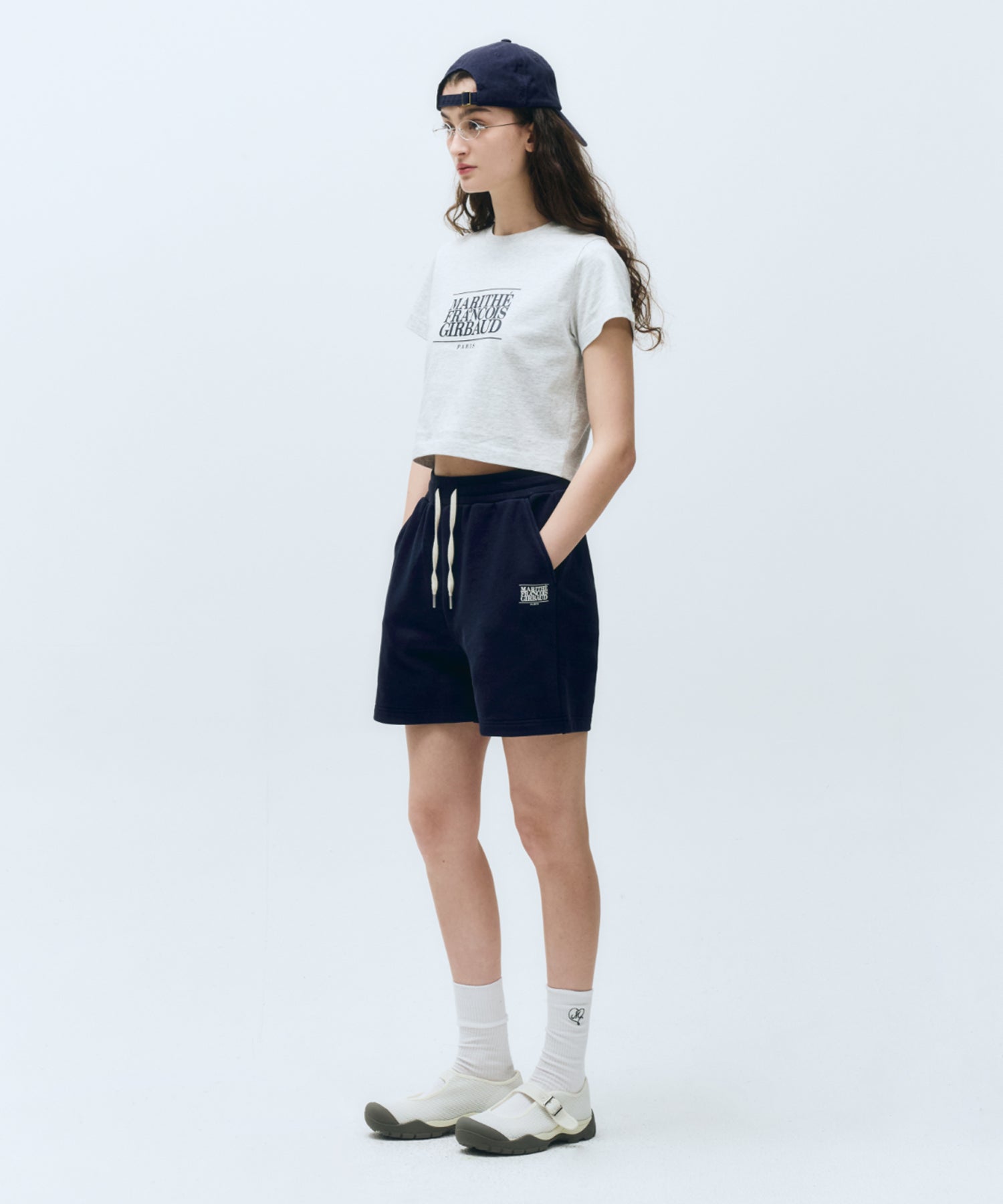 Marithe & Francois Girbaud - Classic Logo Crop Tee (Light Heather Gray) product image 4 | TRAB K-Fashion Australia
