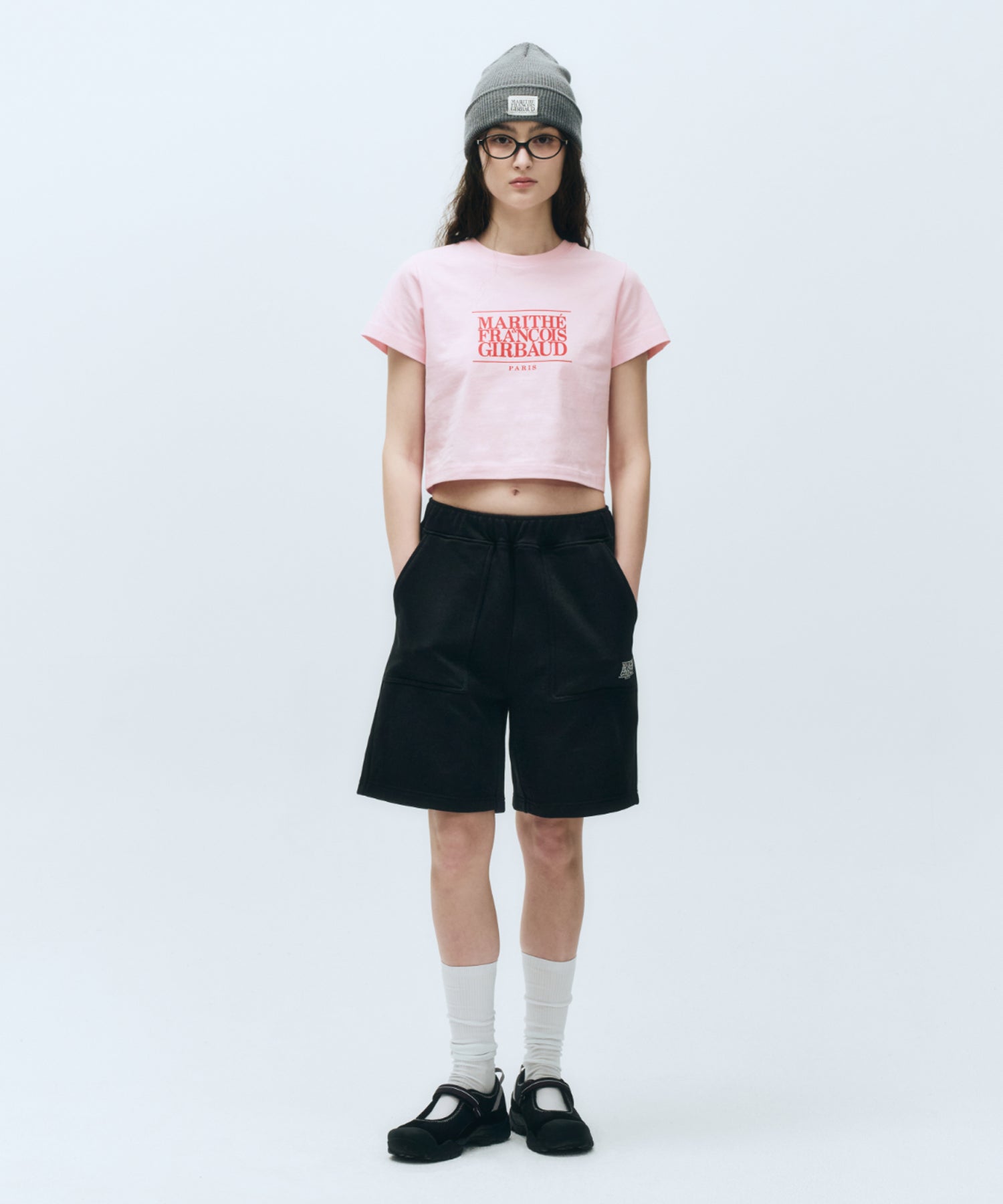 Marithe & Francois Girbaud - Classic Logo Crop Tee (Baby Pink) product image 3 | TRAB K-Fashion Australia