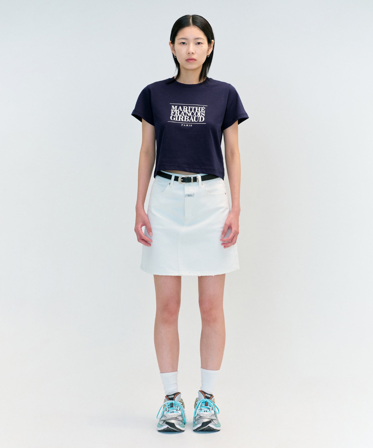 Marithe & Francois Girbaud - Classic Logo Crop Tee (Navy) product image 2 | TRAB K-Fashion Australia