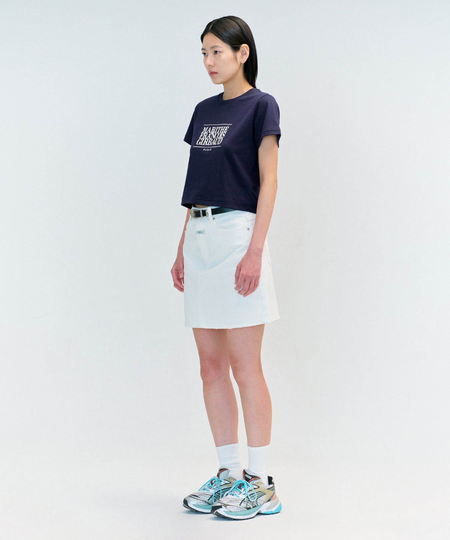 Marithe & Francois Girbaud - Classic Logo Crop Tee (Navy) product image 3 | TRAB K-Fashion Australia