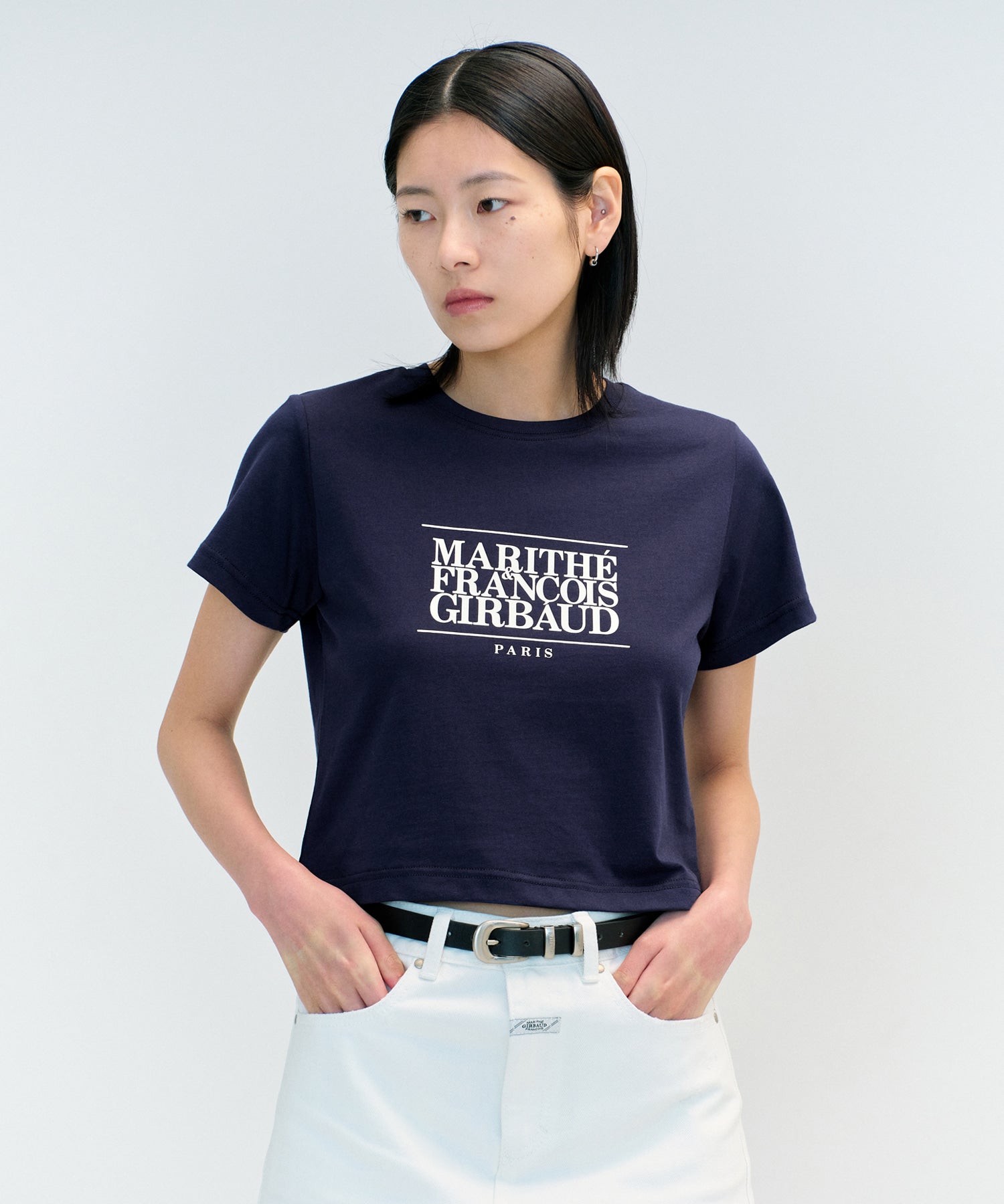 Marithe & Francois Girbaud - Classic Logo Crop Tee (Navy) product image 1 | TRAB K-Fashion Australia