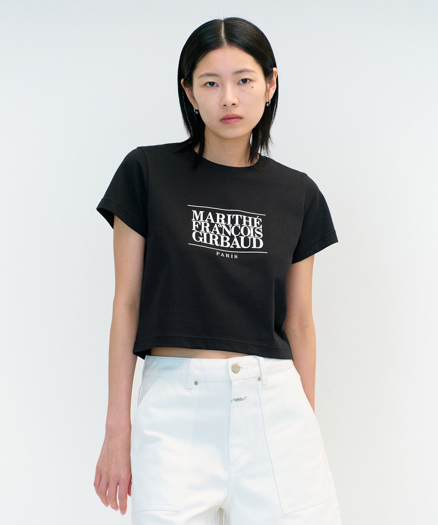 Marithe & Francois Girbaud - Classic Logo Crop Tee (Black) product image 1 | TRAB K-Fashion Australia