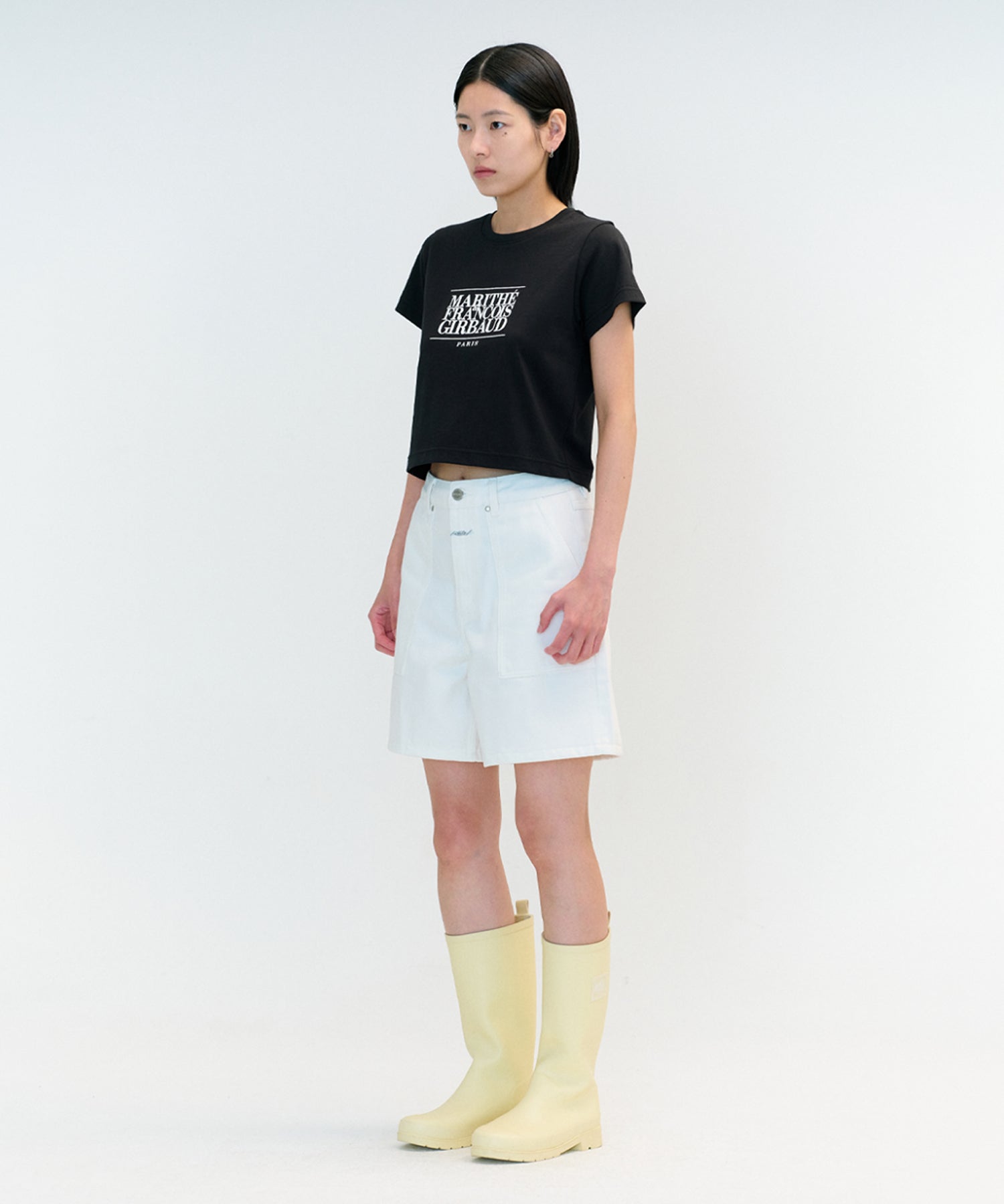 Marithe & Francois Girbaud - Classic Logo Crop Tee (Black) product image 3 | TRAB K-Fashion Australia