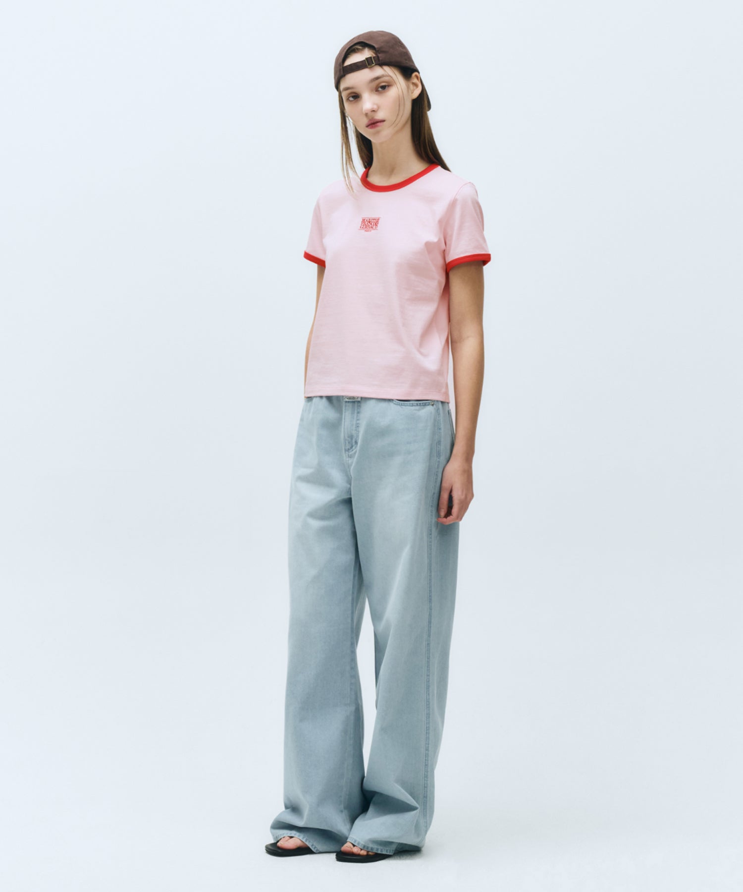 Marithe & Francois Girbaud - Classic Logo Ringer Tee (Pink) product image 4 | TRAB K-Fashion Australia