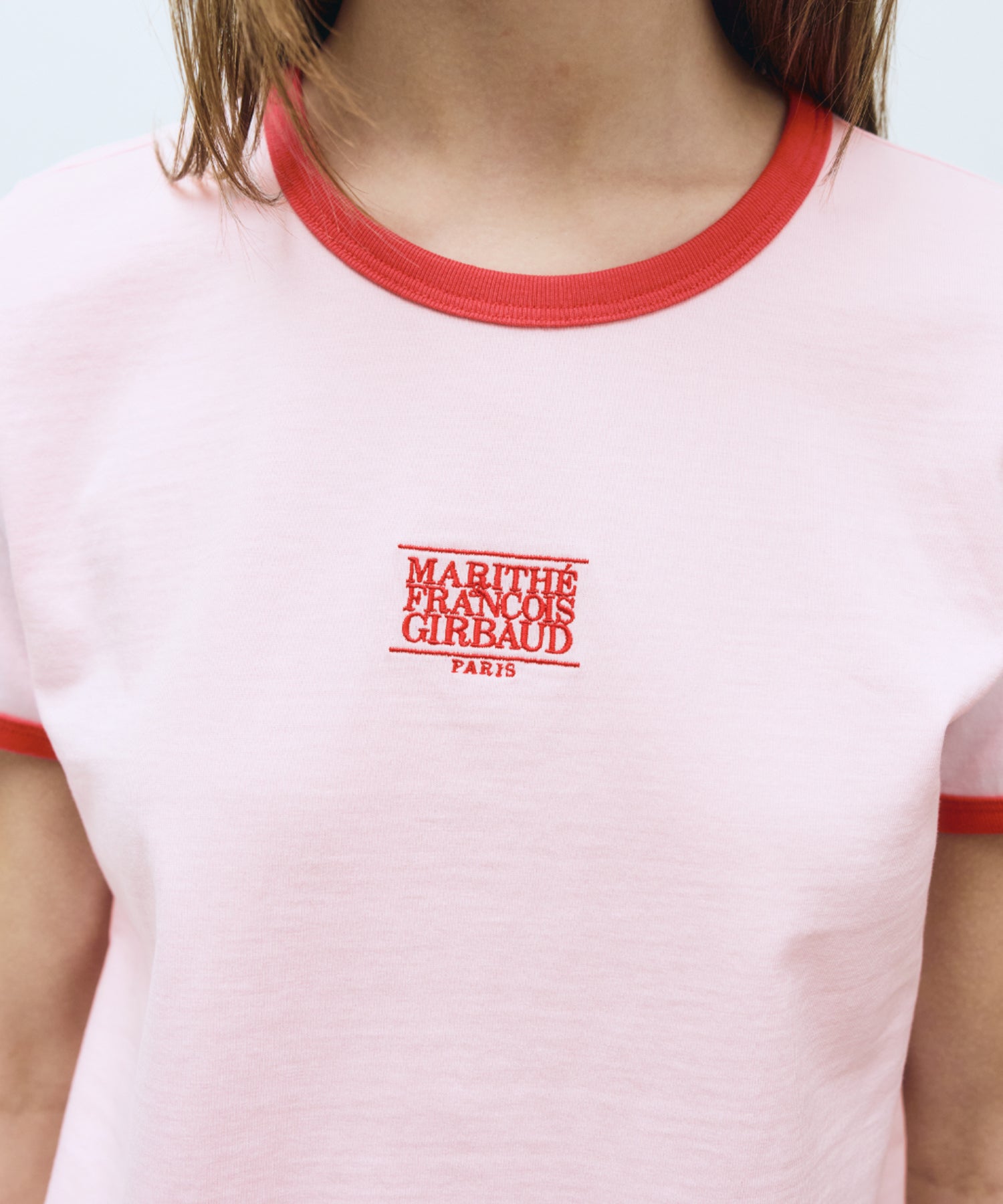 Marithe & Francois Girbaud - Classic Logo Ringer Tee (Pink) product image 3 | TRAB K-Fashion Australia