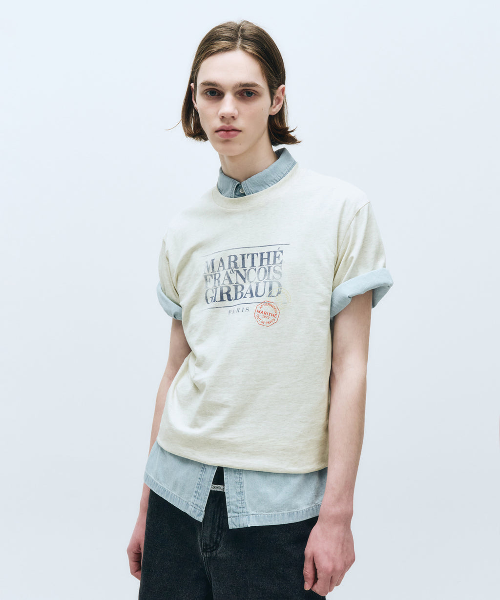 Marithe & Francois Girbaud - Classic Logo Stamp Tee (Oatmeal) product image 1 | TRAB K-Fashion Australia