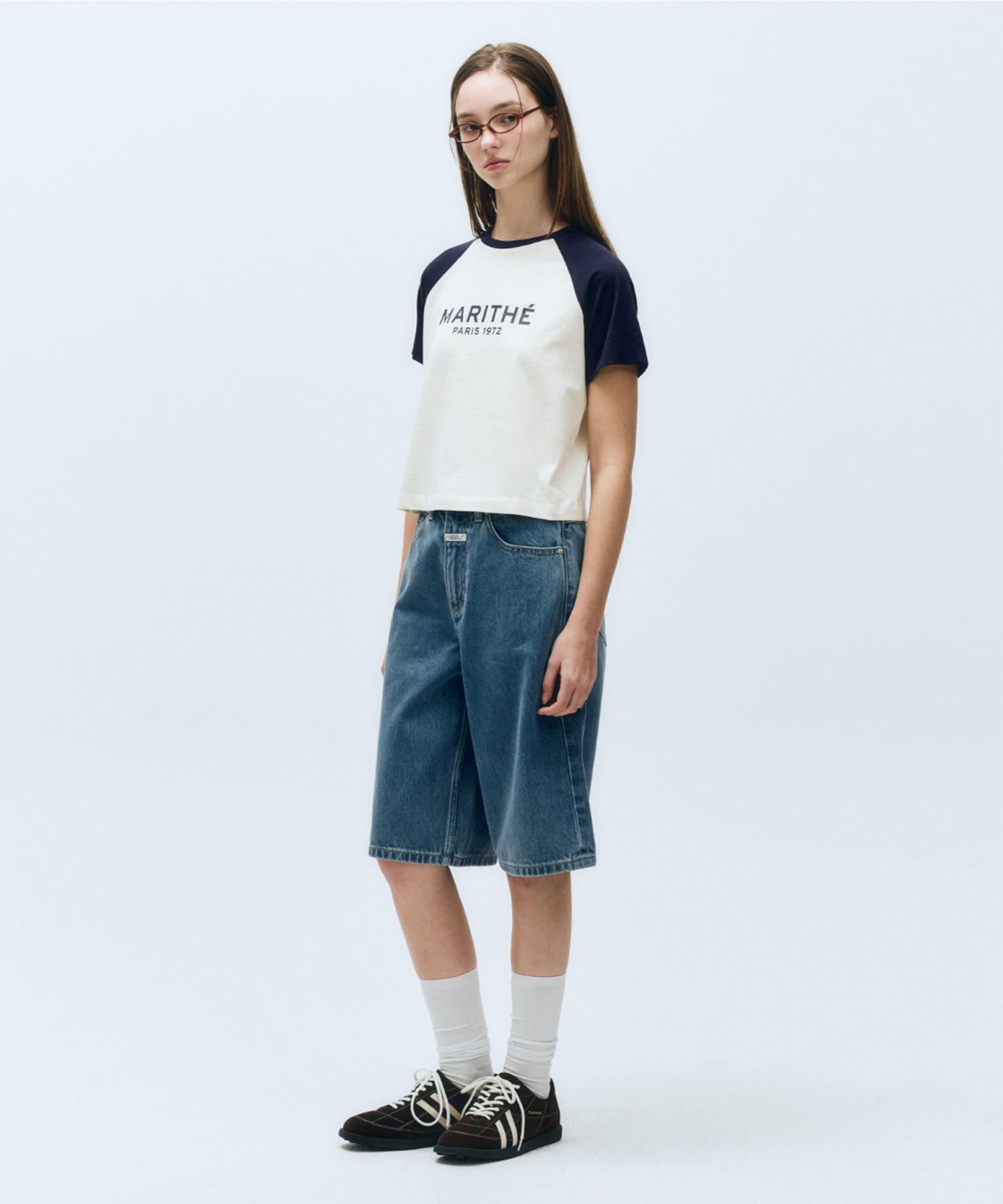 Marithe & Francois Girbaud - Regular Logo Raglan Crop Tee (Navy) product image 5 | TRAB K-Fashion Australia